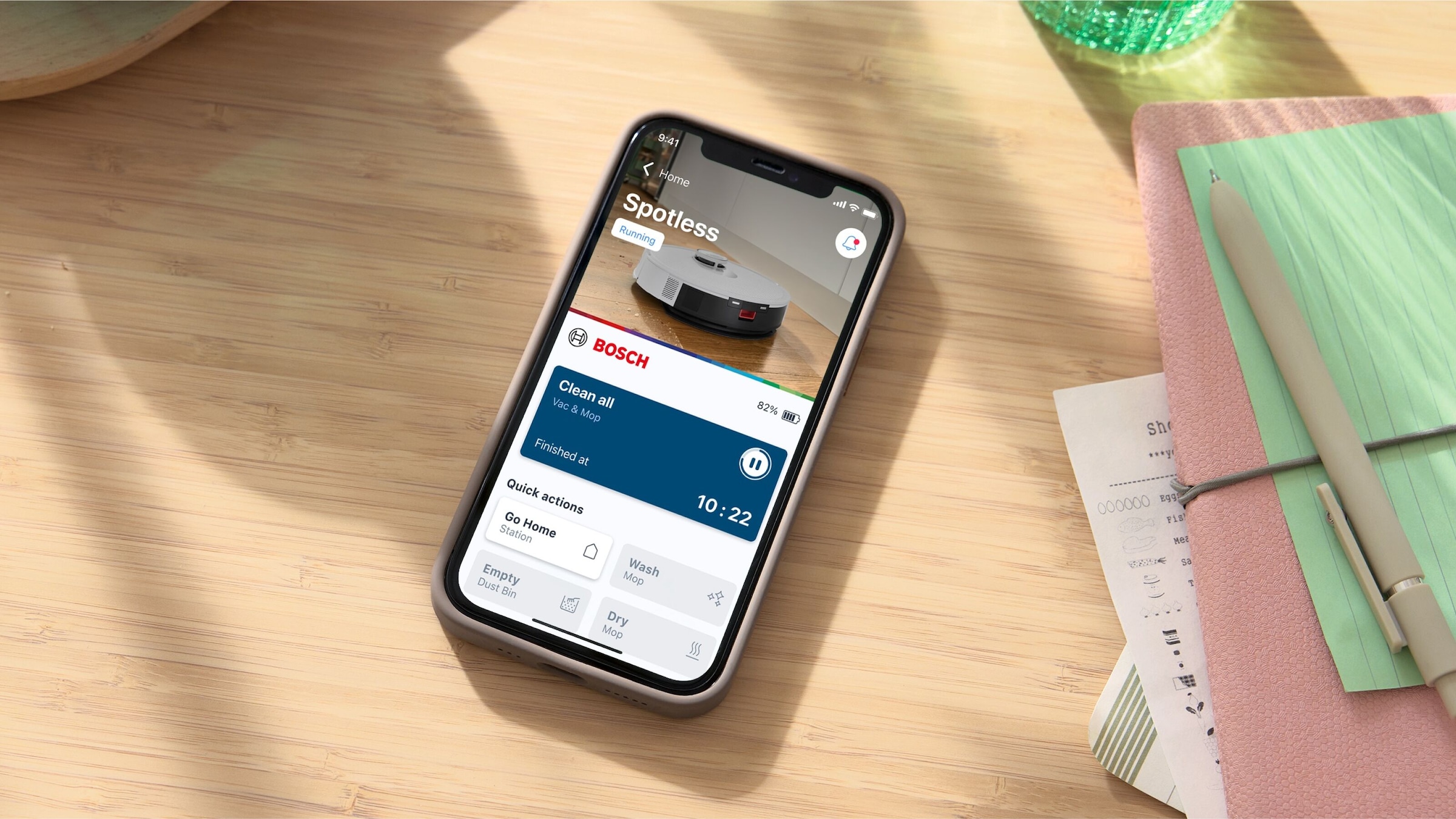 BOSCH Saugroboter »Spotless + BCRD1W, Saugroboter mit Wischfunktion, 11.000 Pa Saugkraft«, Trocken-Servicestation, Infrarot Navigation, Carbon Bürste