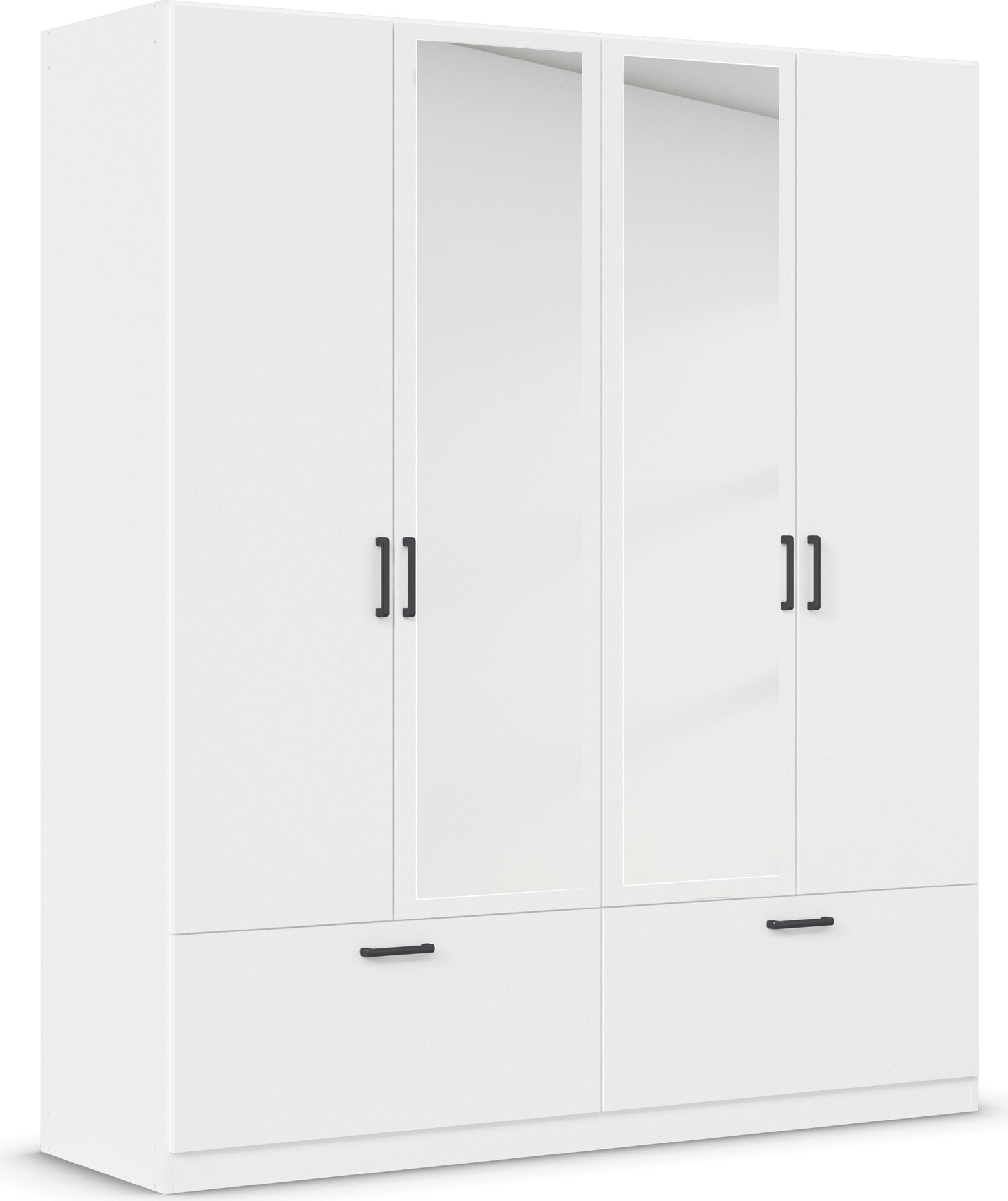 rauch Drehtürenschrank »Kleiderschrank Schrank Garderobe Wäscheschrank BARI mit Spiegel« mit Schubkästen und modernem Griff in Graumetallic MADE IN GERMANY