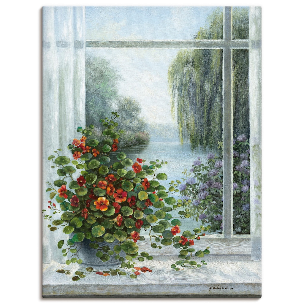 Artland Wandbild »Kapuzinerkresse am Fenster«, Arrangements, (1 St.)
