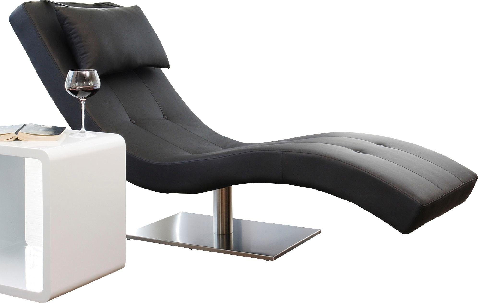 SalesFever Relaxsessel »Komfortabler Loungesessel« mit Nackenkissen, Relaxliege mit modernem Metallfuß