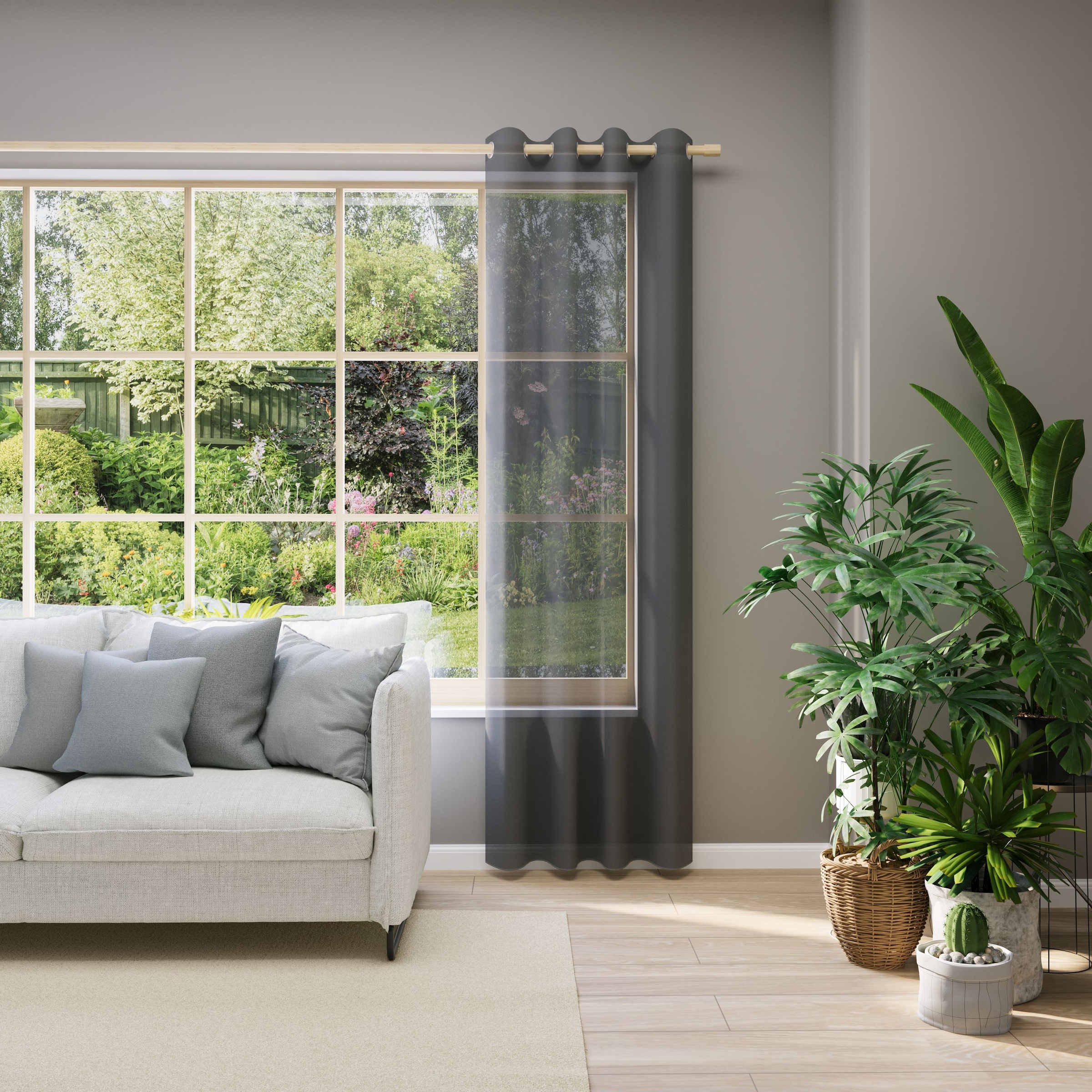 Neutex for you! Vorhang nach Maß »EVA« Ösen 1 Stk. tlg. Uni-Voile mit elegantem Glanz