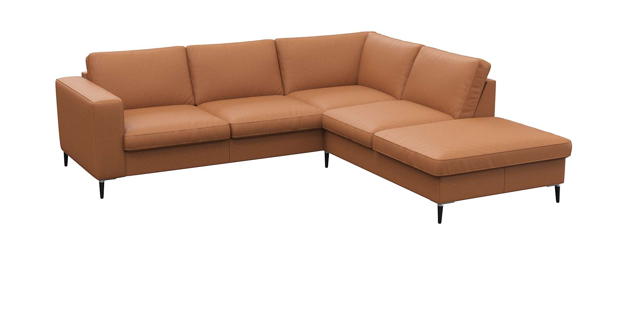 FLEXLUX Ecksofa »Fiore, bequem und komfortabel, zeitlos, OTTOs Choice, L-Form«, breite Armlehnen, Füße Alu/schwarz, B/T 241/225 cm, Kaltschaum im Sitz