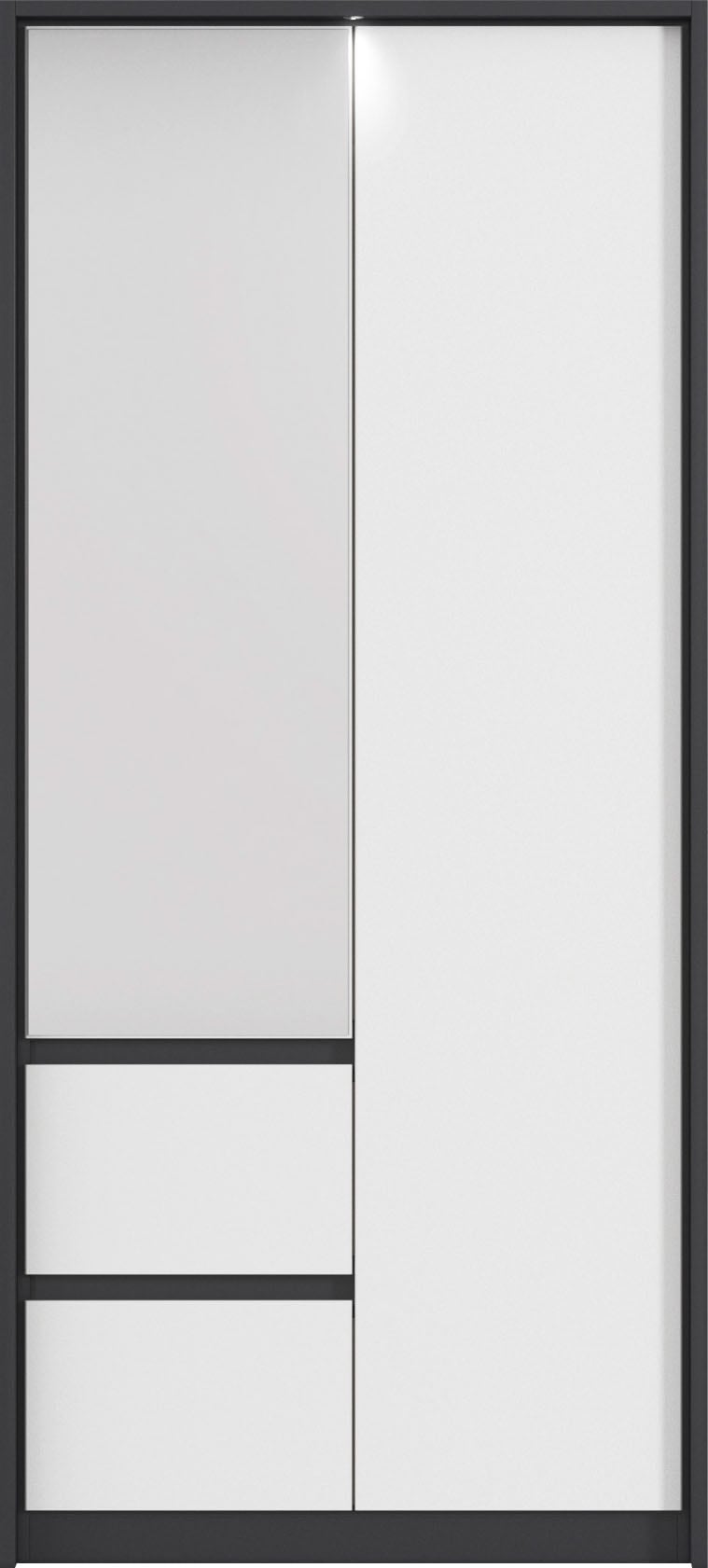 rauch Drehtürenschrank »Mainz mit Spiegel und Passepartout« optional mit Beleuchtung, Außentüren mit Push-to-Open Funktion