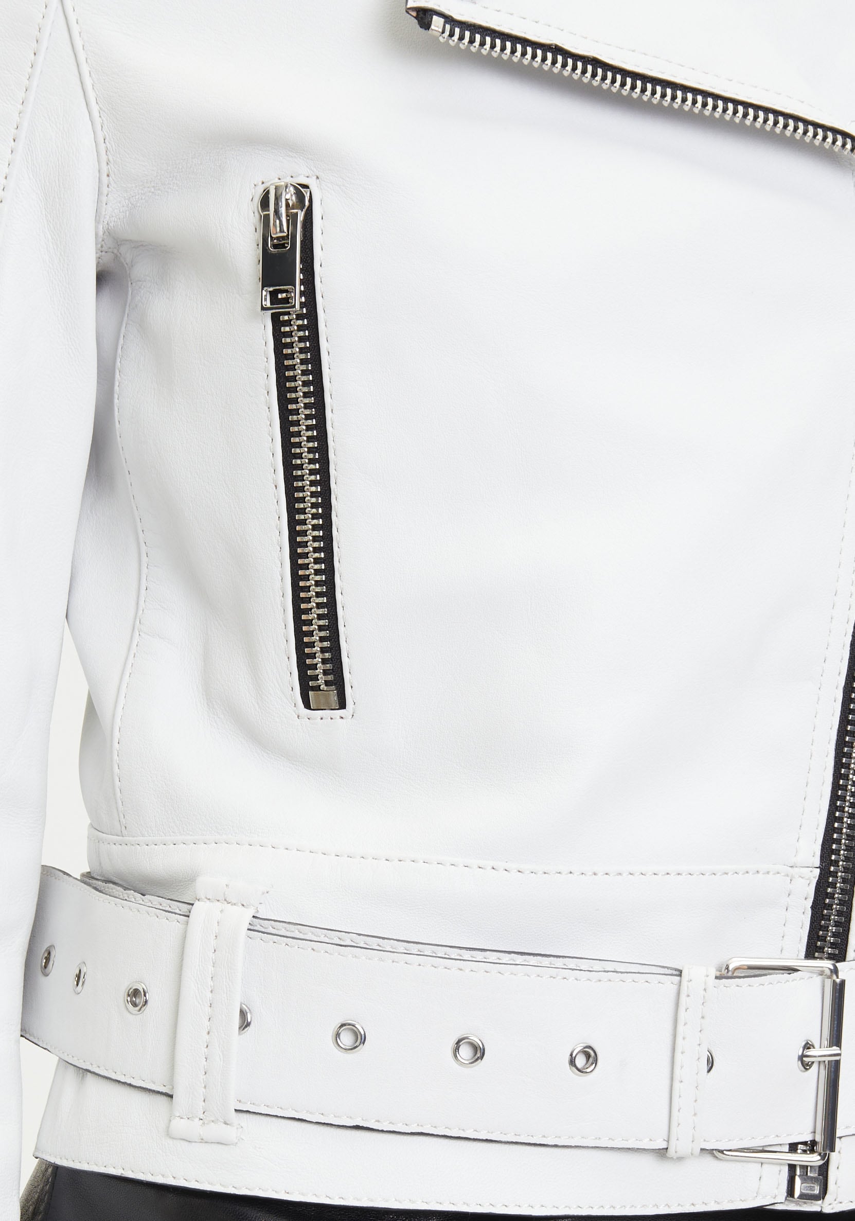 Mauritius Lederjacke »G2WCelin SF«, mit asymetrischem Reißverschluss, Gürtel, Zipper-Details