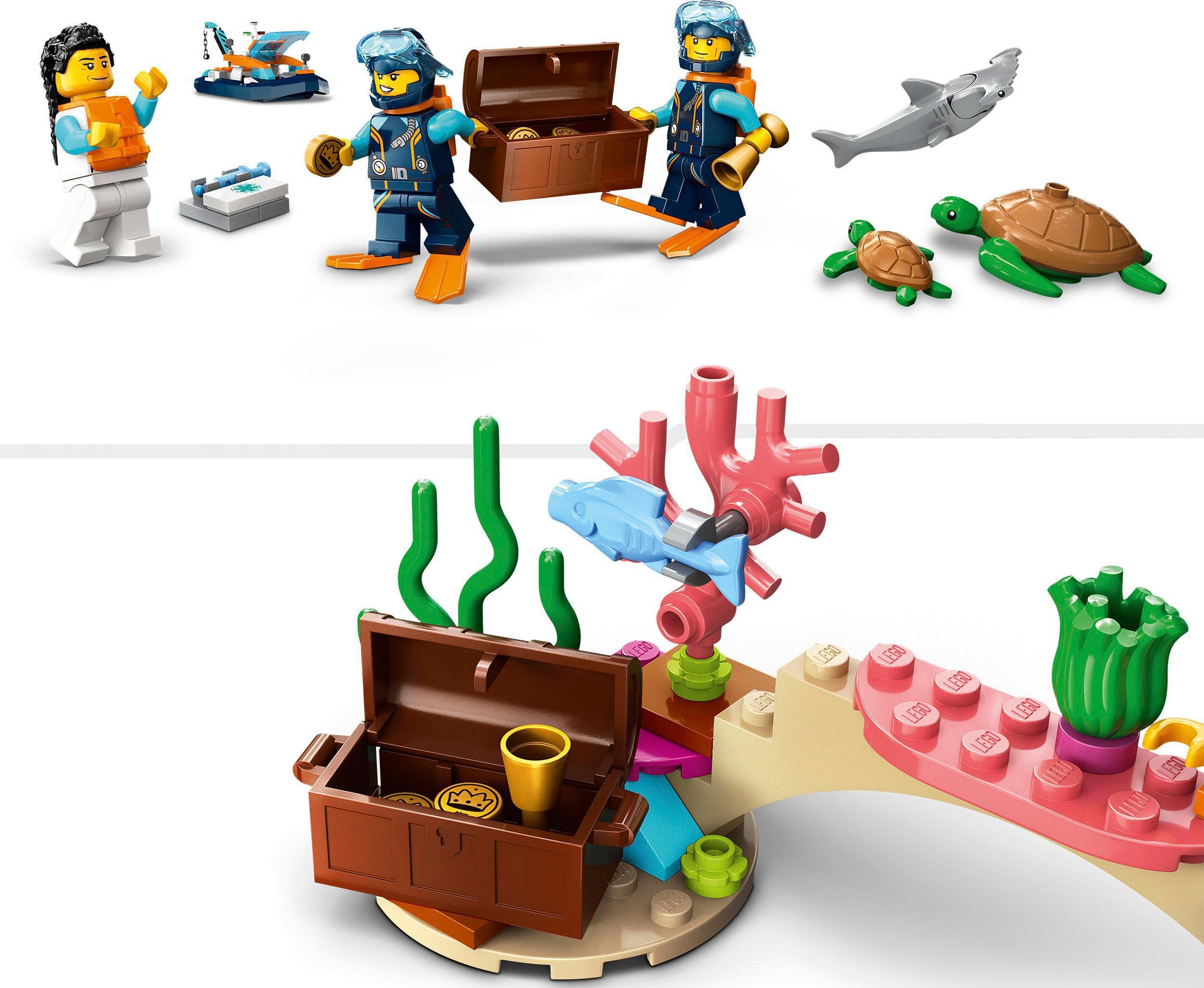 LEGO® Konstruktionsspielsteine »Meeresforscher-Boot (60377), LEGO® City«, (182 St.), Made in Europe