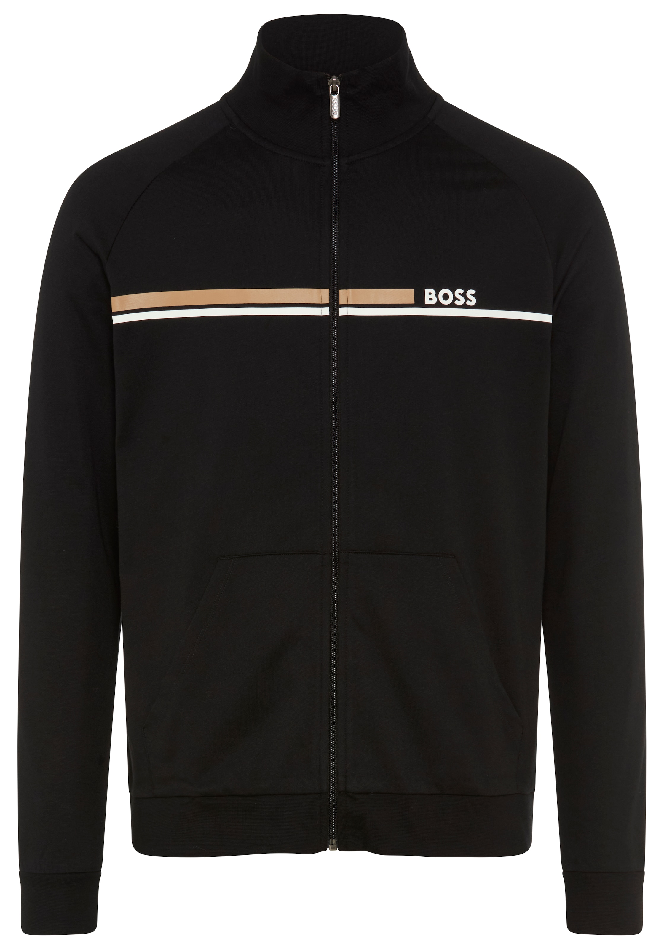 BOSS Sweatjacke »Authentic« mit Streifen und Logo, regular fit