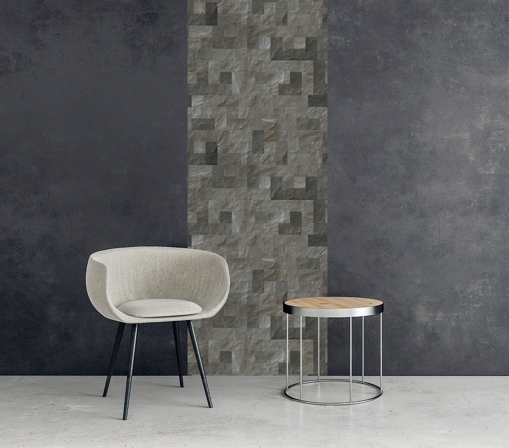 queence Vinyltapete »Felino« Steinoptik glatt 90x250cm, selbstklebend, kinderleichte Anbringung, , Sticker