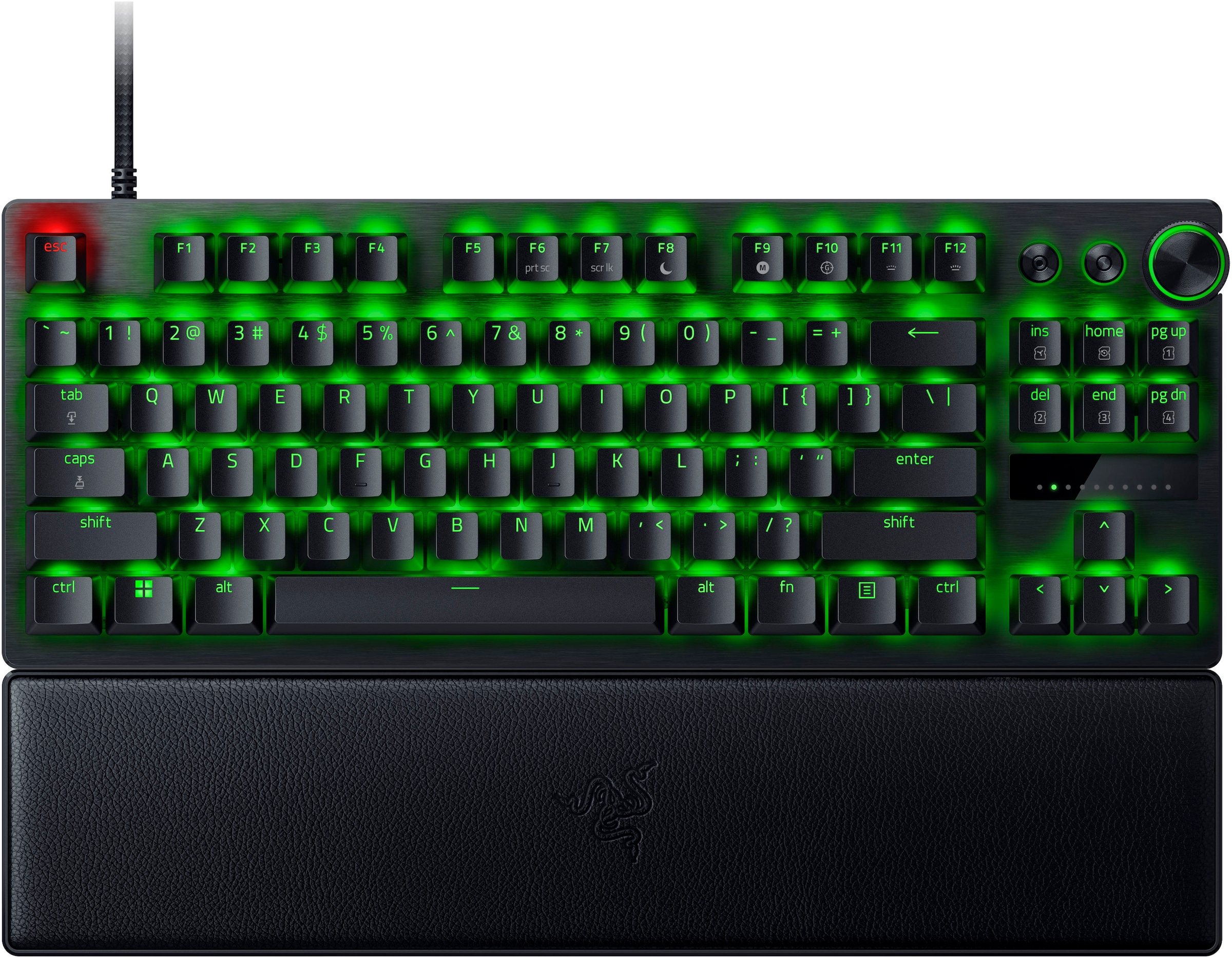 RAZER Gaming-Tastatur »Huntsman V3 Pro Tenkeyless DE Layout«, (Funktionstasten-Handgelenkauflage-Makrotasten-Profil-Speicher-USB-Anschluss)