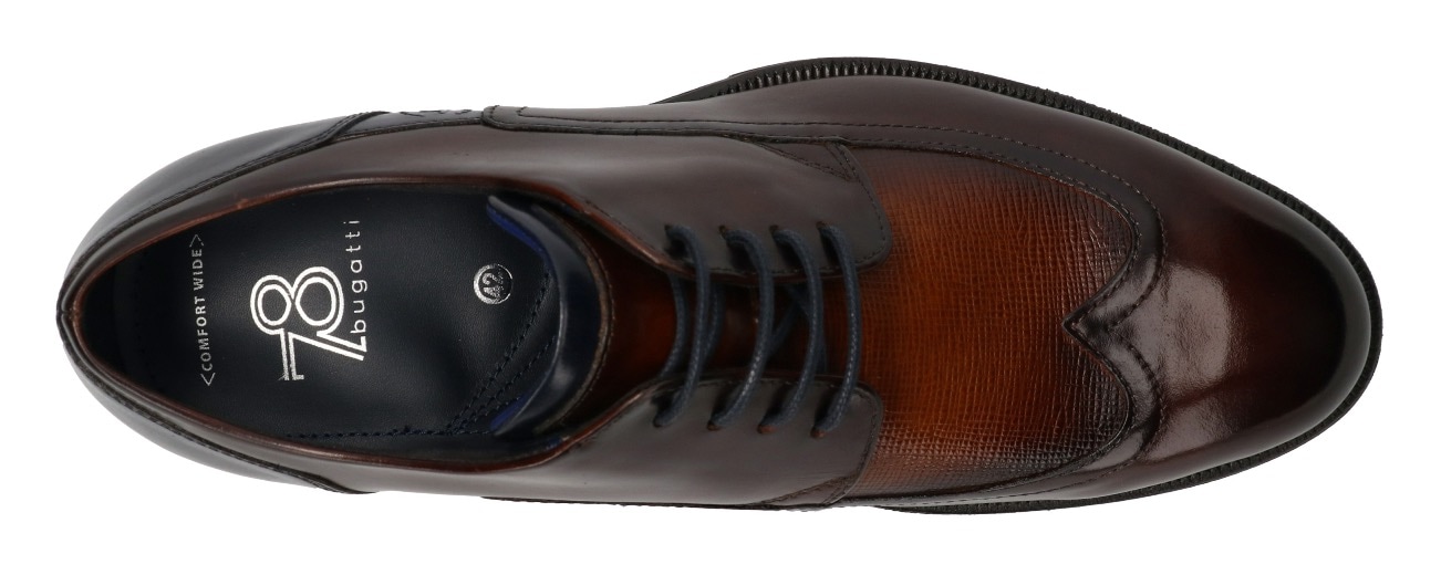 bugatti Schnürschuh, mit Ziernähten, Freizeitschuh, Halbschuh, Schnürschuh