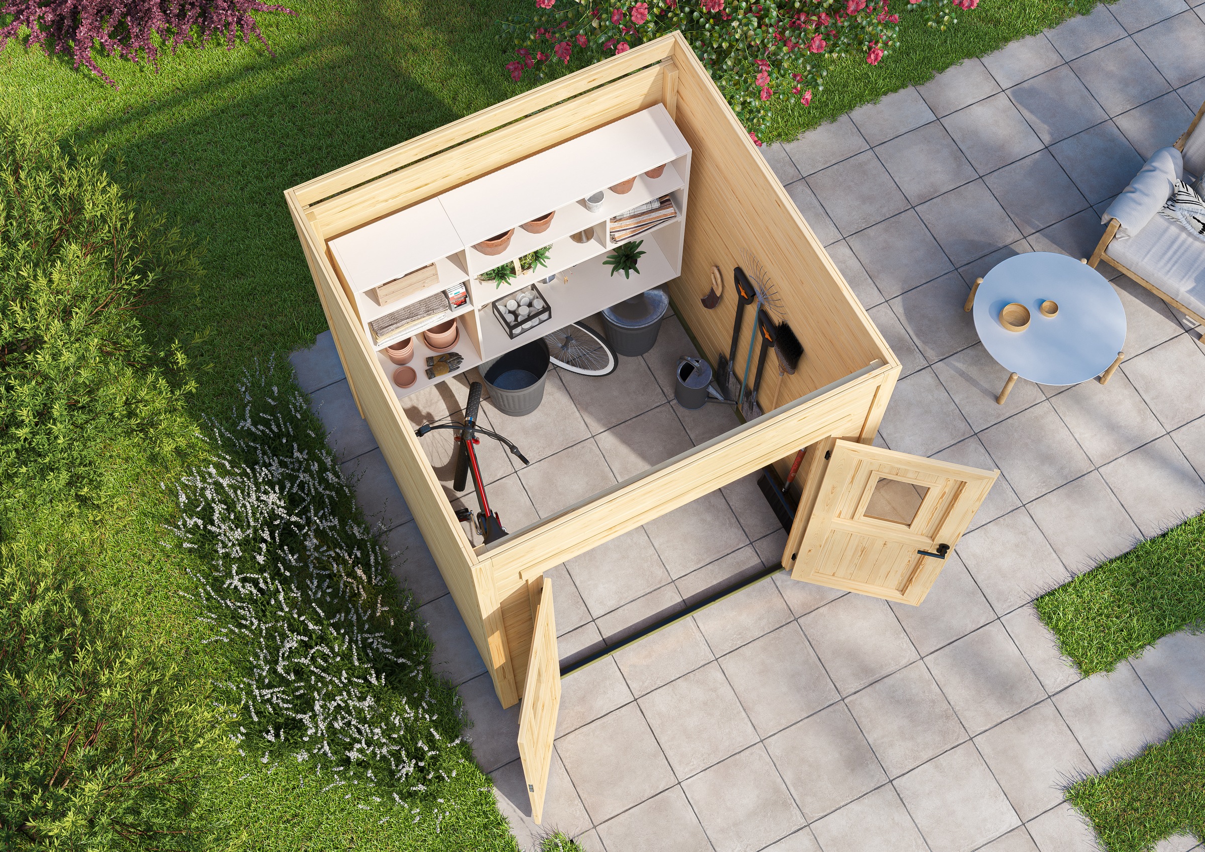 Nordic Holz Gartenhaus »Felix 1« kleiner stilvoller Schuppen mit Flachdach