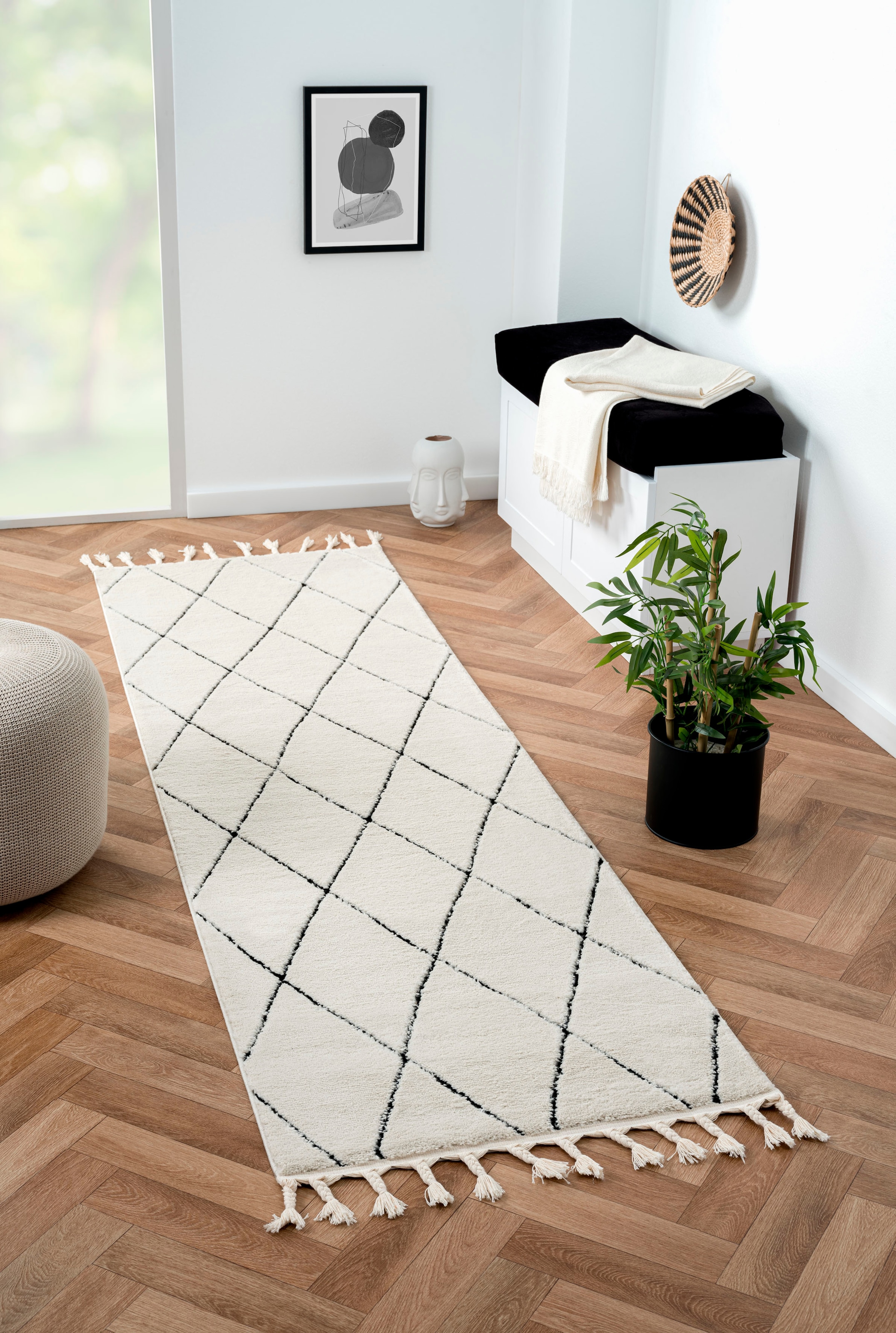 Myflair Möbel & Accessoires Hochflor-Läufer »Moroccan Diamond«, rechteckig, 24 mm Höhe, modern, marokkanisches Design, Rauten Muster, weich durch Hochflor