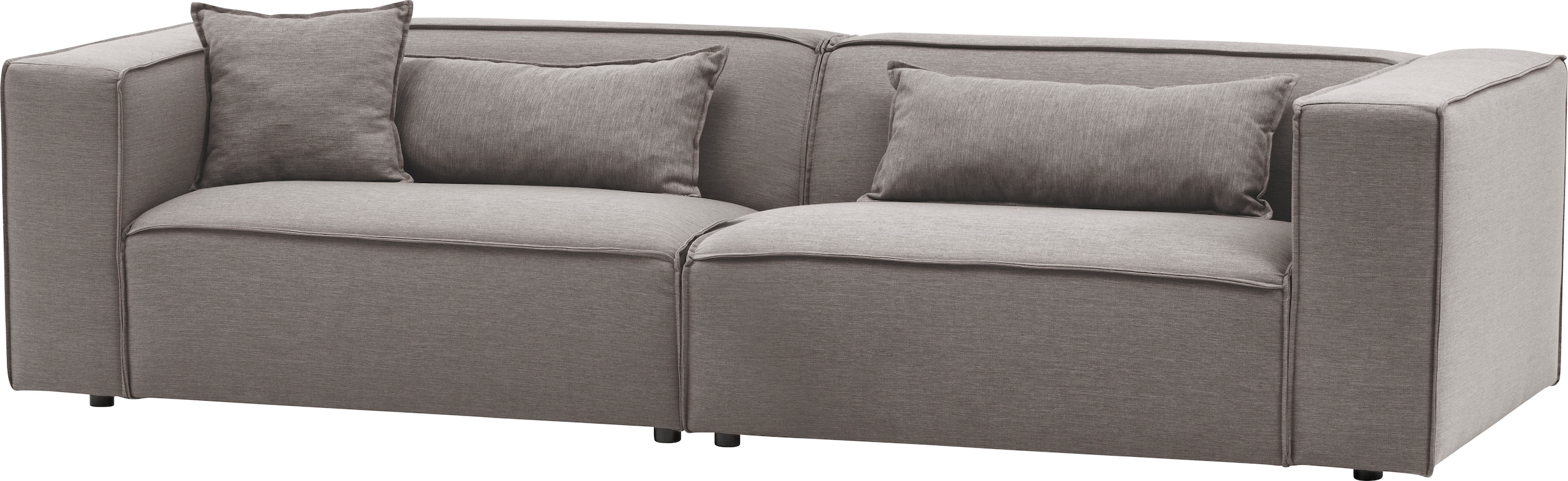 LeGer Home by Lena Gercke 3-Sitzer »PIARA, Couch mit Kedernaht, Sofa in Cord oder Leinenoptik«, schwarze Füße, bequemer Sitzkomfort