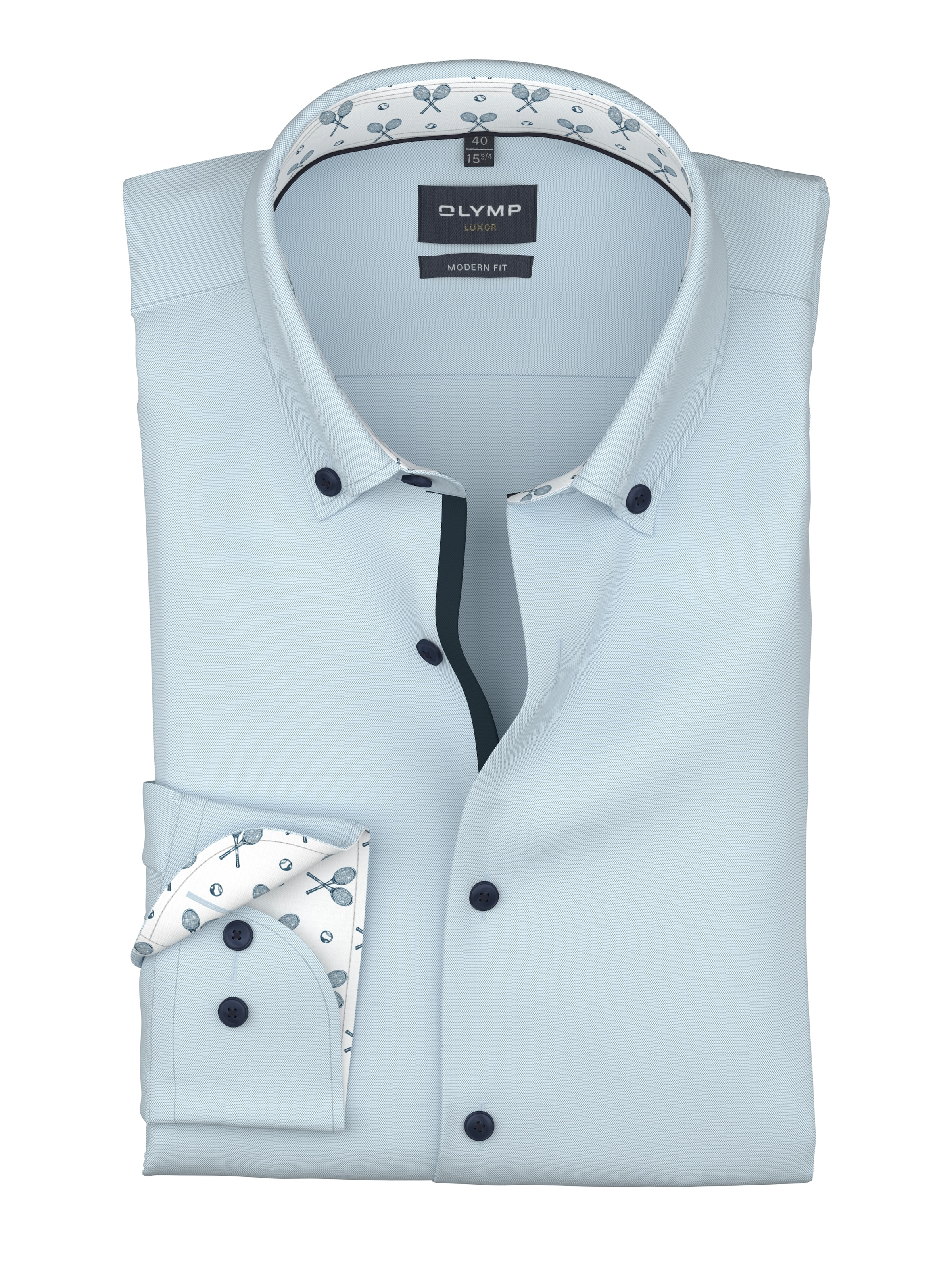 OLYMP Langarmhemd »Luxor« modern fit, Button-down-Kragen, Businesshemd
