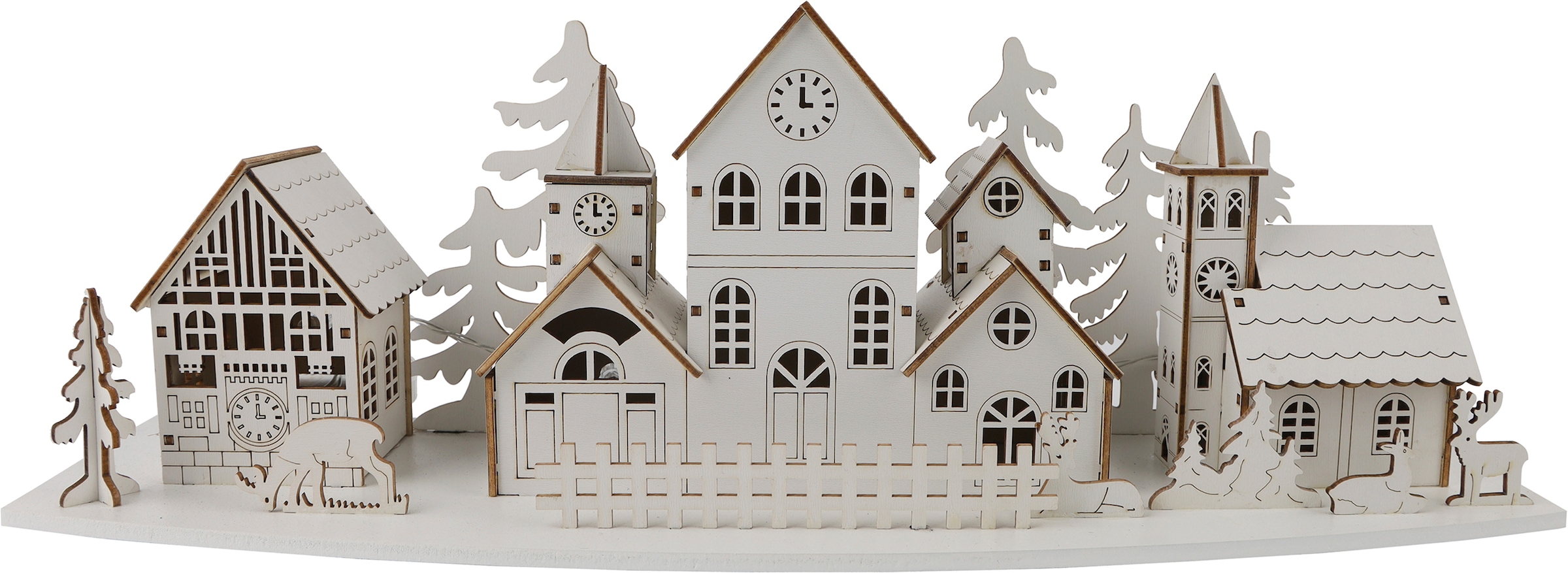 OTTO home Weihnachtsdorf »Weihnachtsszene mit LED« kabellos, aus Holz