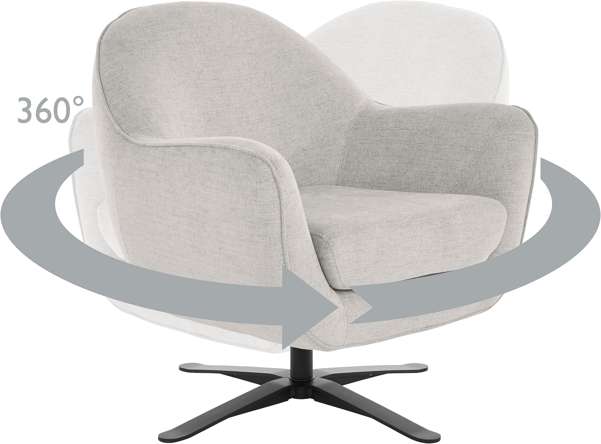 andas Drehsessel »Stavre, Loungesessel mit Drehfunktion« in moderner Optik, mit elegantem Drehfuß