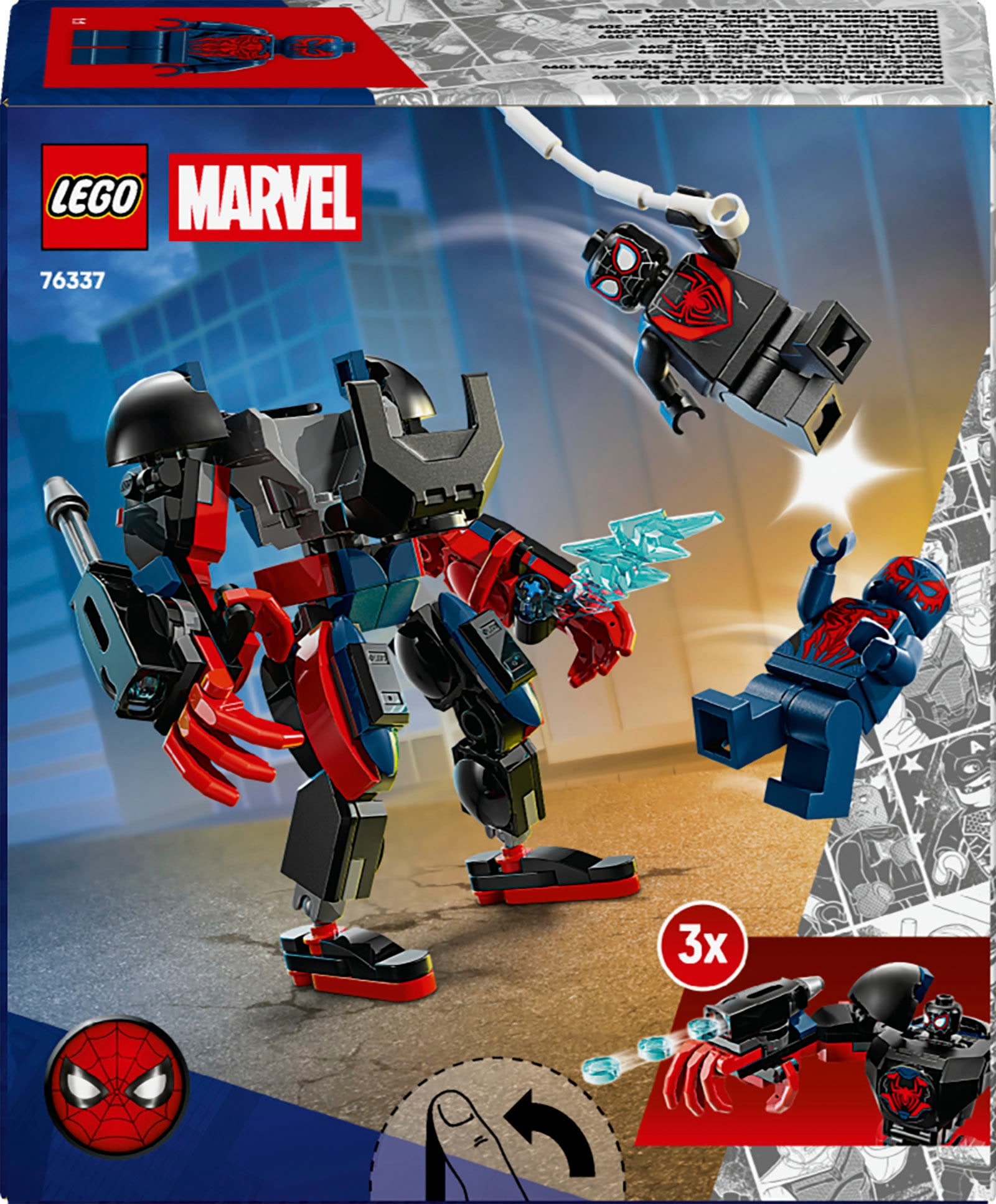 LEGO® Konstruktionsspielsteine »Miles Morales Mech vs. Spider-Man 2099 (76337), LEGO Super Heroes«