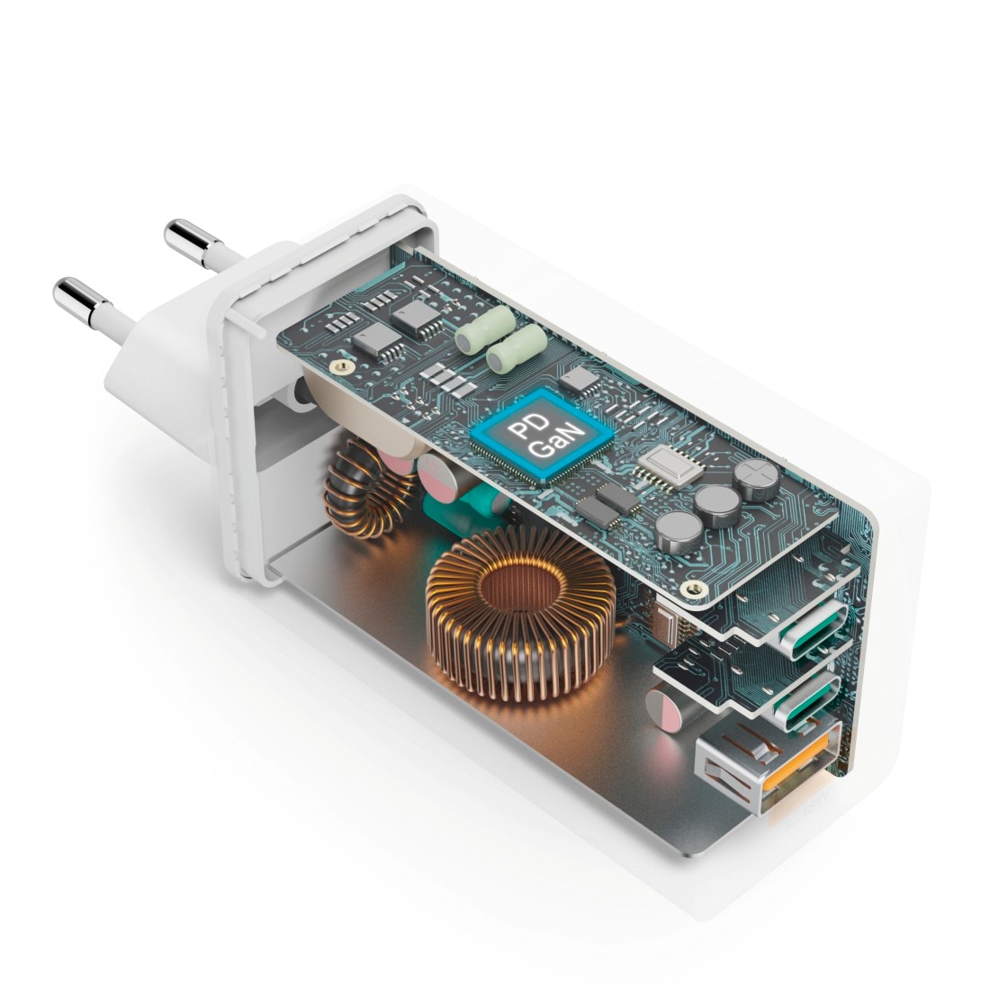 Hama Schnelllade-Gerät »Schnellladegerät (USB Ladegerät, 2x USB-C, 1x USB-A, GaN, 100 Watt)« 1 Stk. tlg.