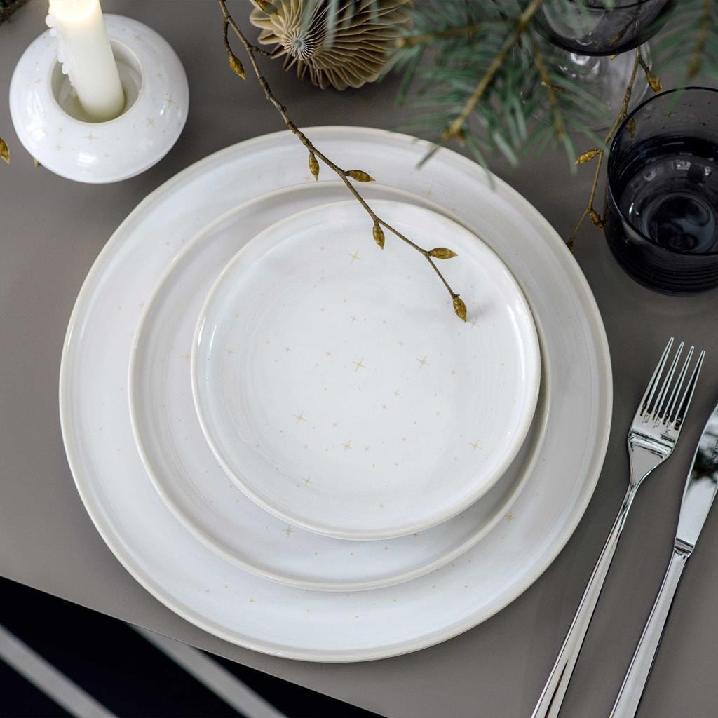 like. by Villeroy & Boch Geschirr-Set »Frühstücks-Set Winter Glow 3er Set beige« Handwäsche wird empfohlen, Mikrowellengeeignet