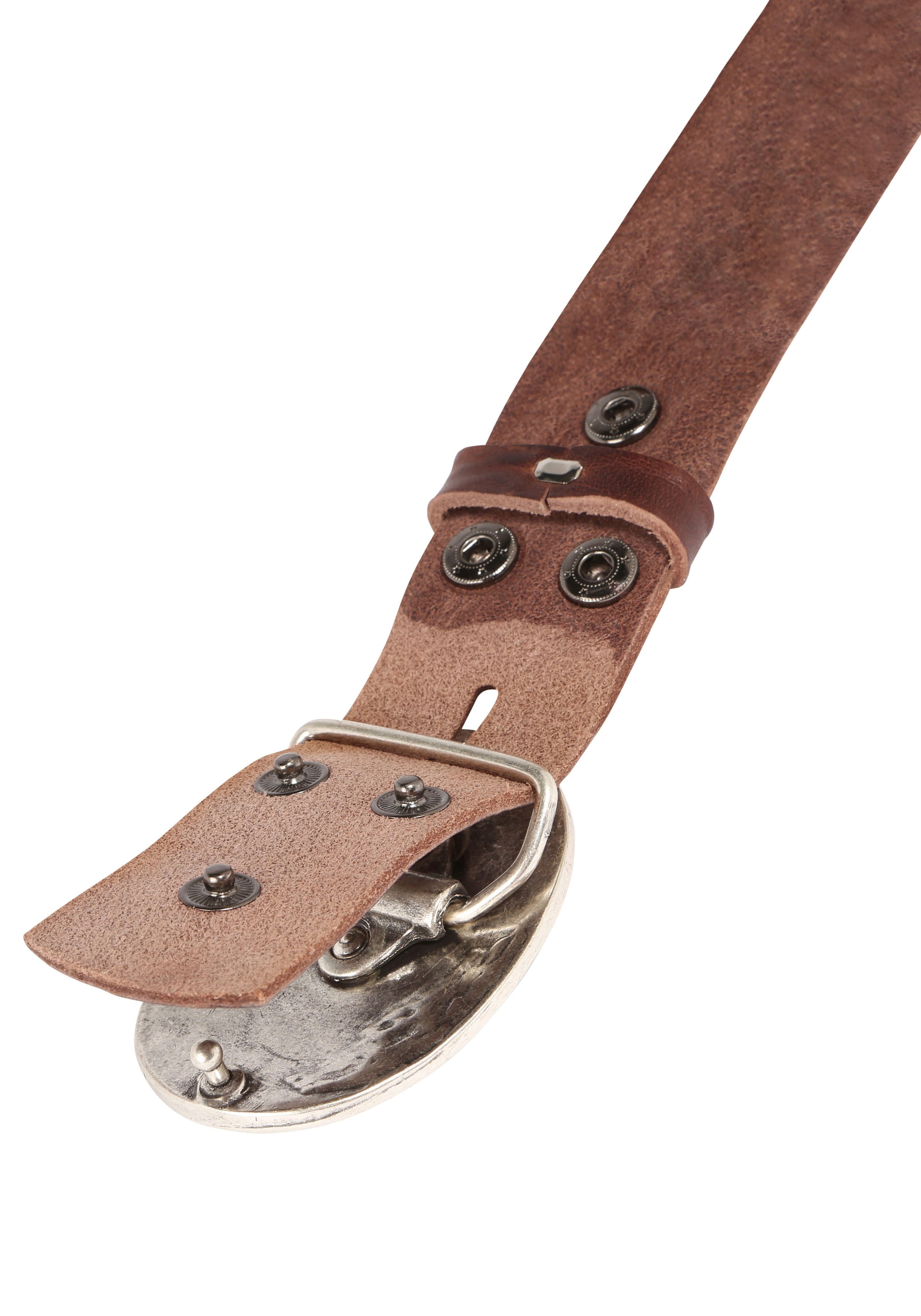 Rettungsring Gürtel Ledergürtel mit austauschbarer Schließe »Oval Gewölbt Silber«