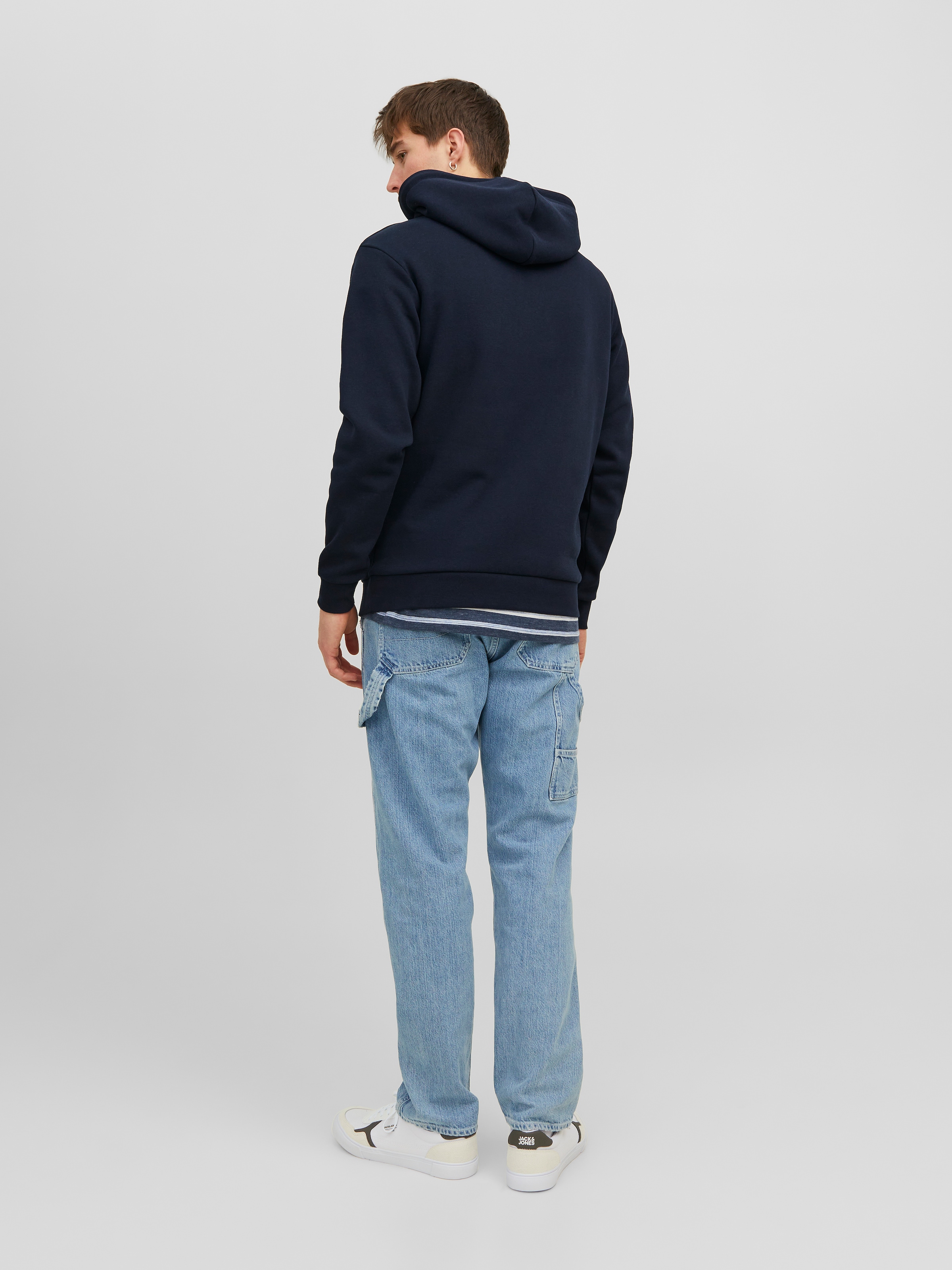Jack & Jones Kapuzensweatshirt »JJEBRADLEY SWEAT HOOD NOOS«, Materialmix, relaxed fit
