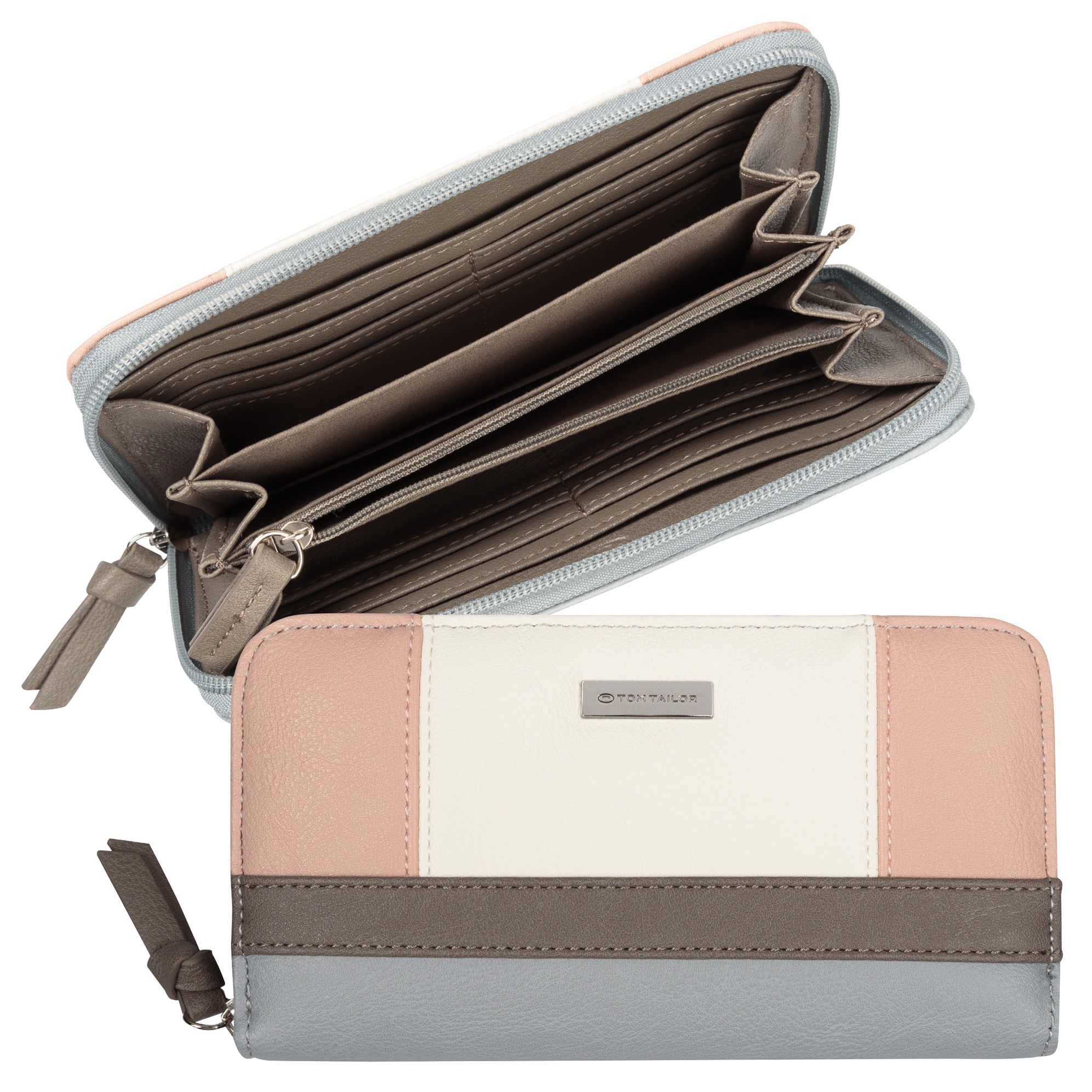 TOM TAILOR Geldbörse »Juna« aus soft genarbtem ledrigen Material mit glänzenden Metall-Accessoires