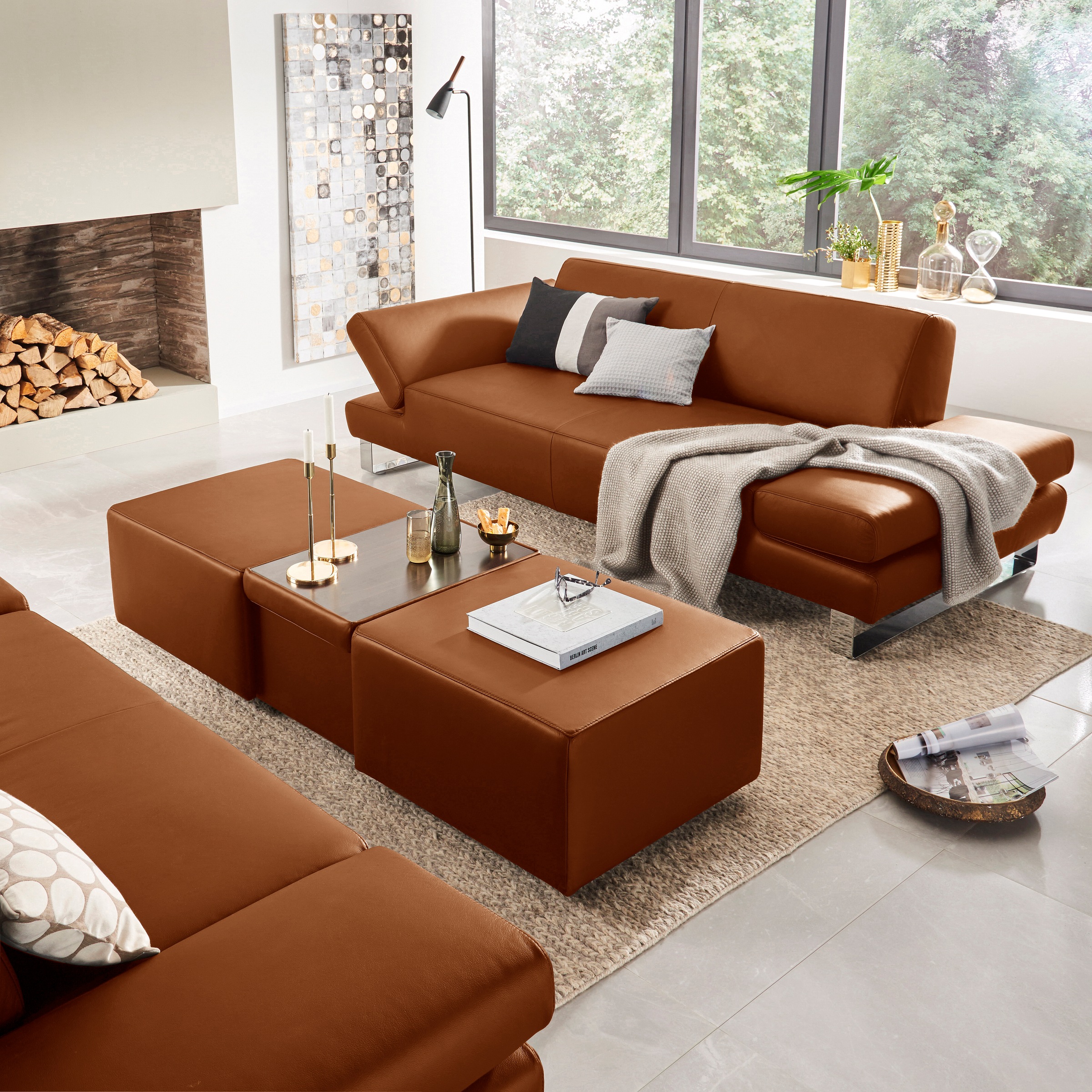 W.SCHILLIG 3-Sitzer »taboo Designsofa mit hohem Sitzkomfort«, mit Übertiefe, inklusive Armlehnenverstellung