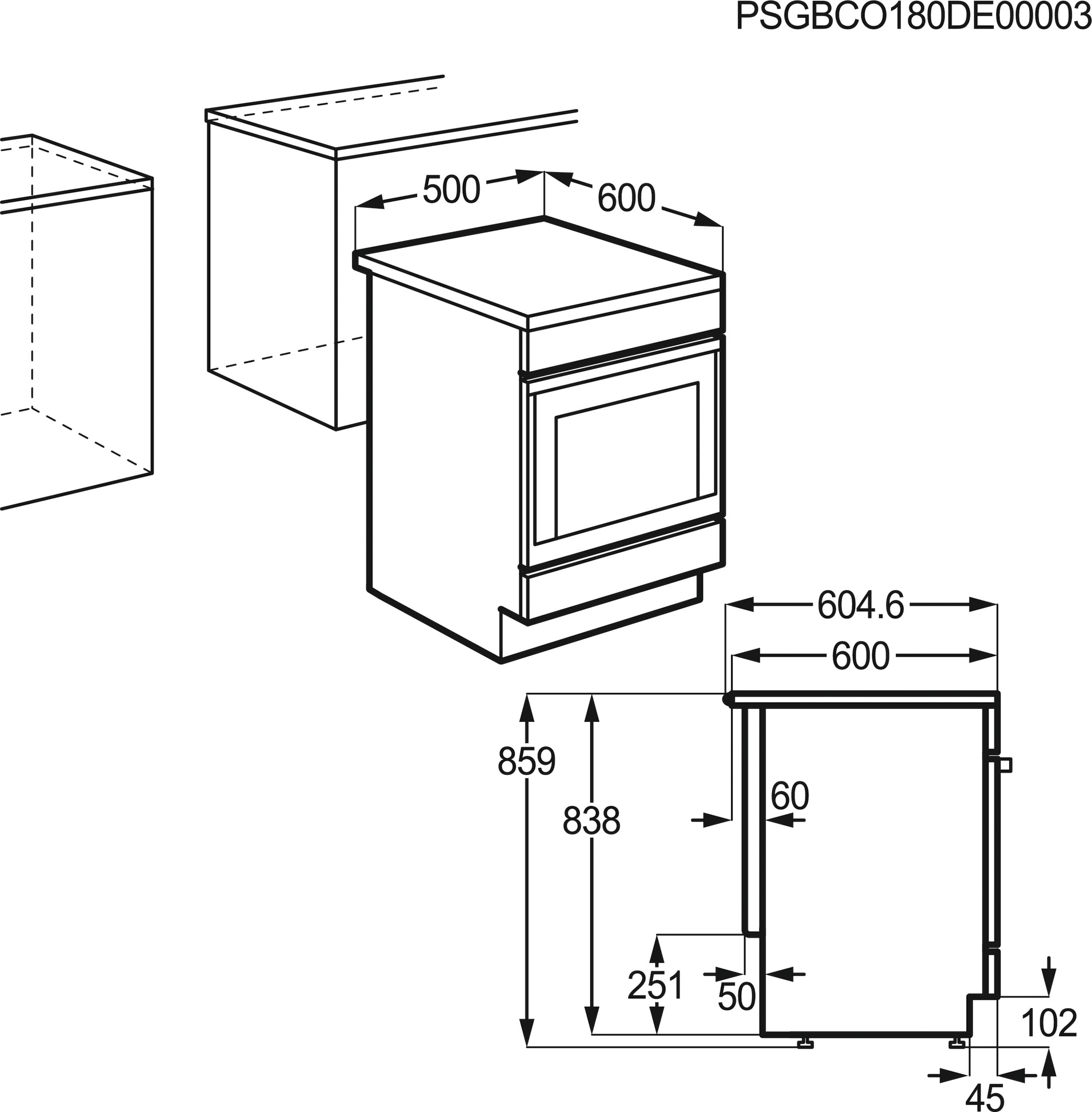 AEG Elektro-Standherd »CCB5442CBM«, CCB5442CBM, mit FlexiRunners™ – Teilauszug (2 Paar), mit Glaskeramik-Kochfeld, Bräter- und Mehrkreiskochzone, 50 cm