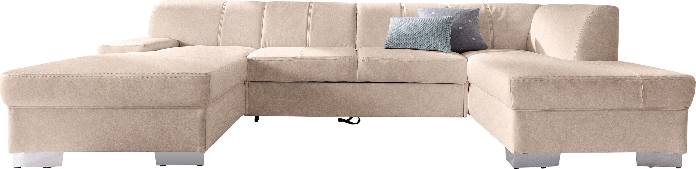 DOMO collection Wohnlandschaft »Star, zeitlose Formensprache, elegante Optik, viel Platz, U-Form«, fester Sitzkomfort, wahlweise mit Bettfunktion
