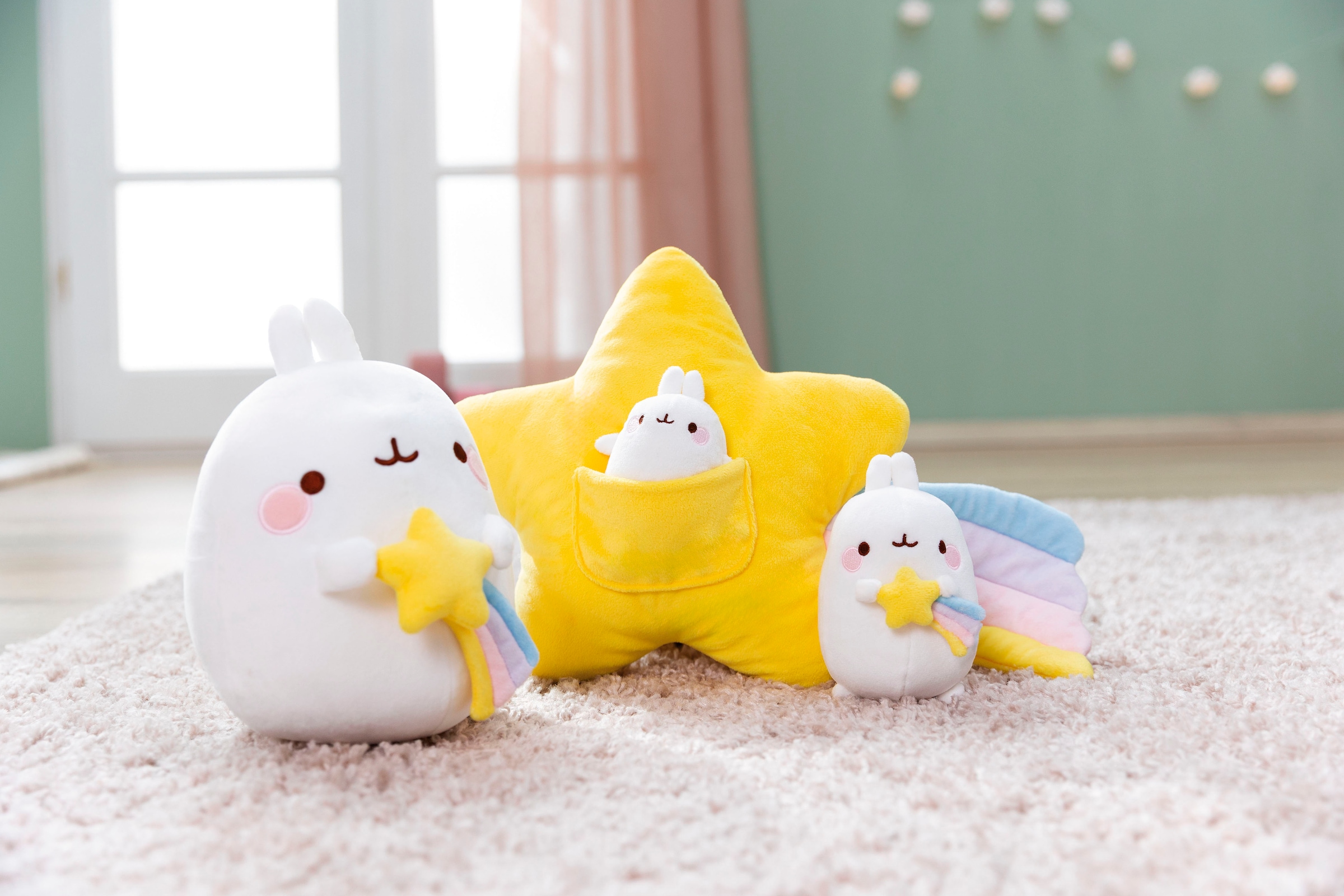 Nici Kuscheltier »Molang, Kissen Molang Sternschnuppe 40x28 cm«
