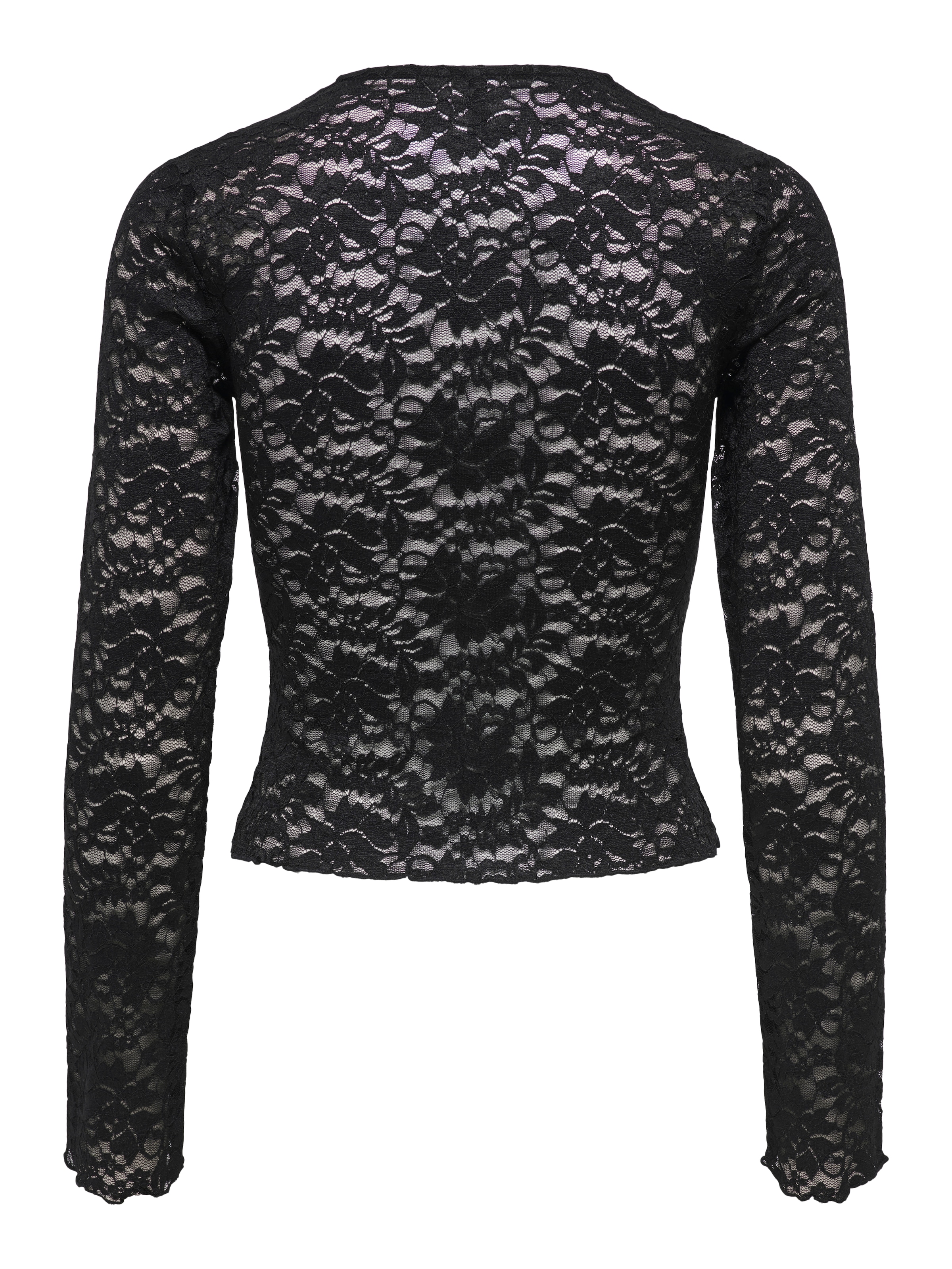 ONLY Spitzenshirt »ONLNIKKA L/S LACE TOP JRS NOOS« Materialmix