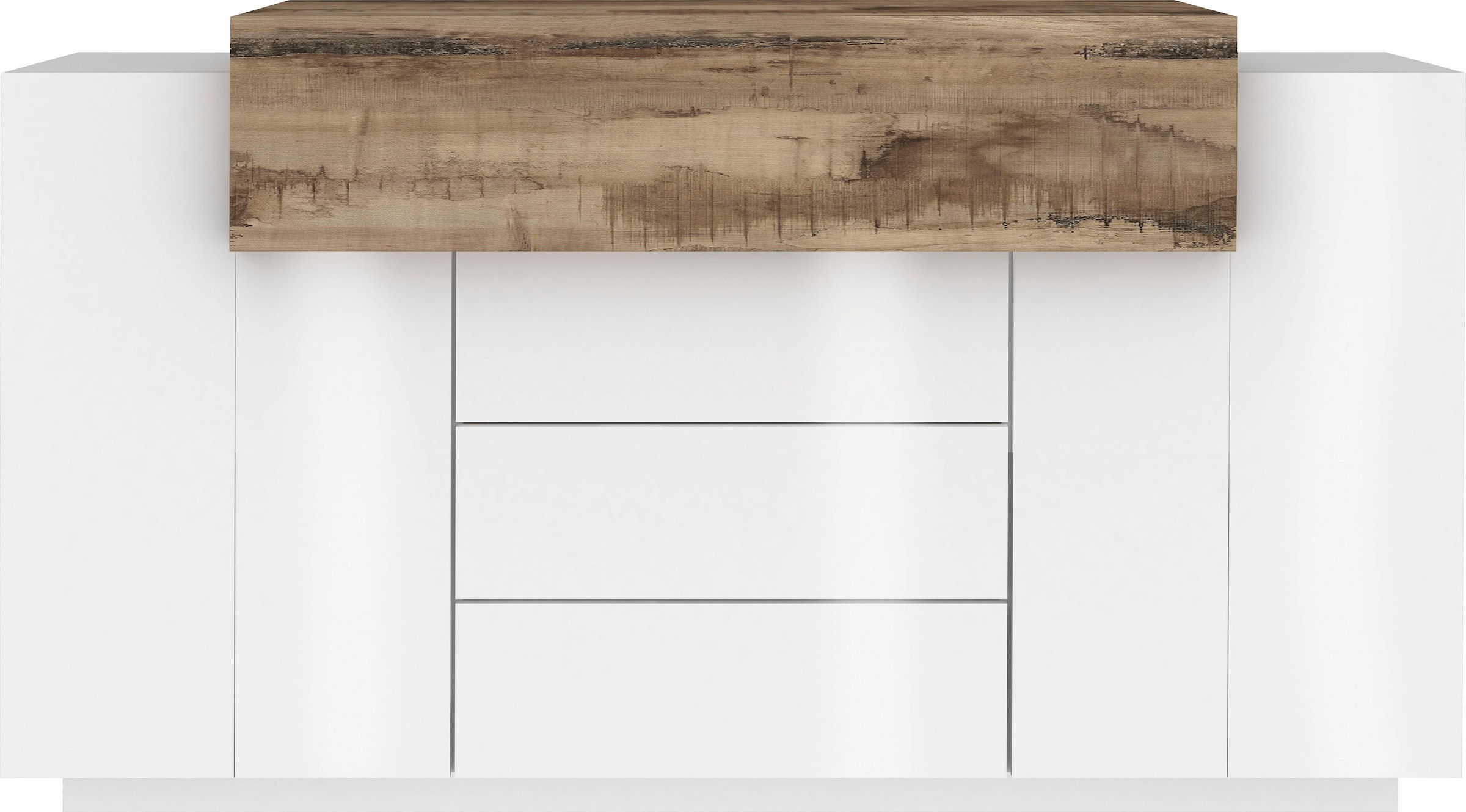 INOSIGN Kommode »Coro, Kommode, Schrank, Kredenz, grifflos«, 1 Klappe,2 Türen,3 Schubkästen Doppeltiefe Hochglanz Front Breite 160