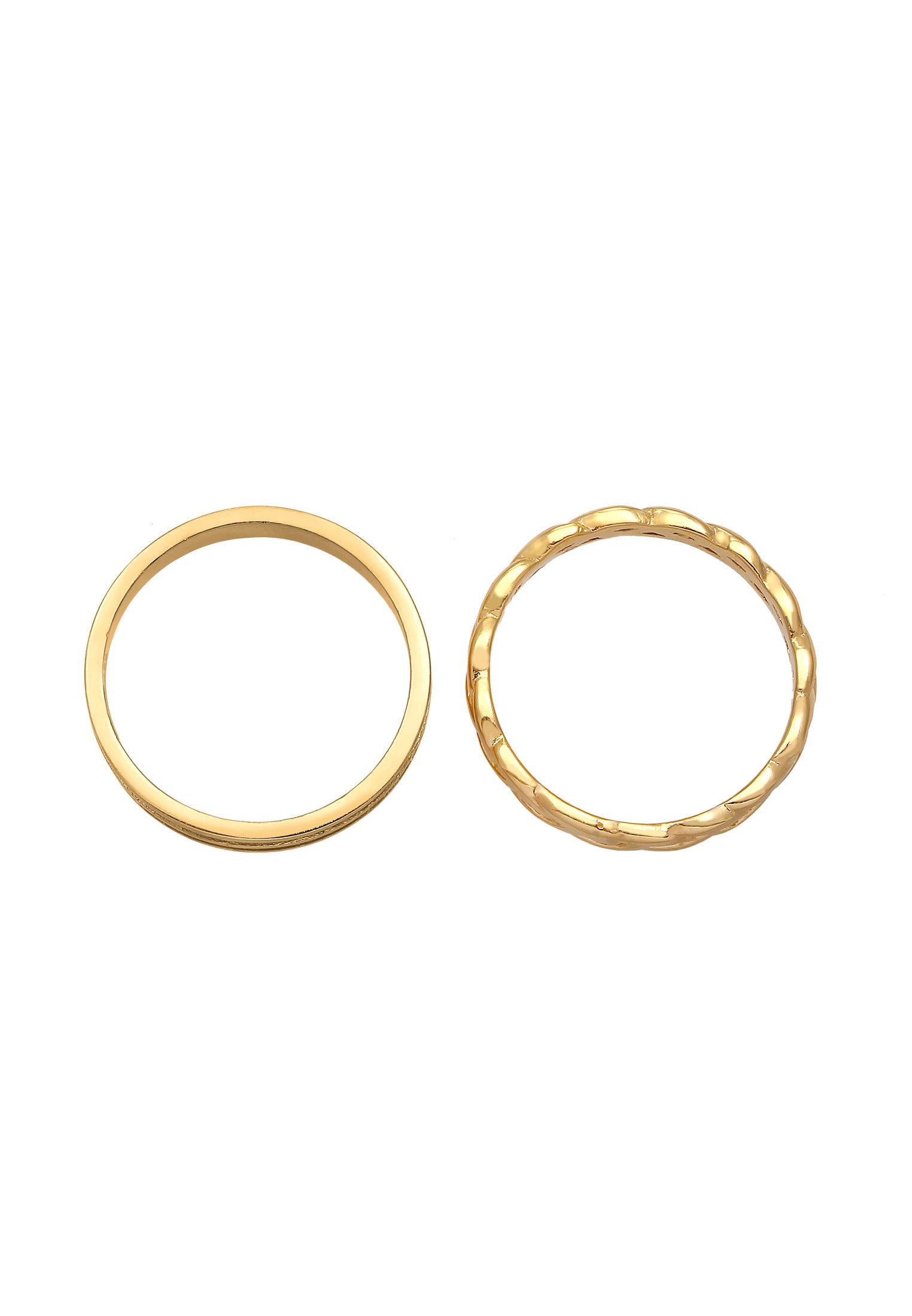 Elli Ring-Set »Ring Bandring Basic Zopf Knoten (2 tlg) 925 Silber«