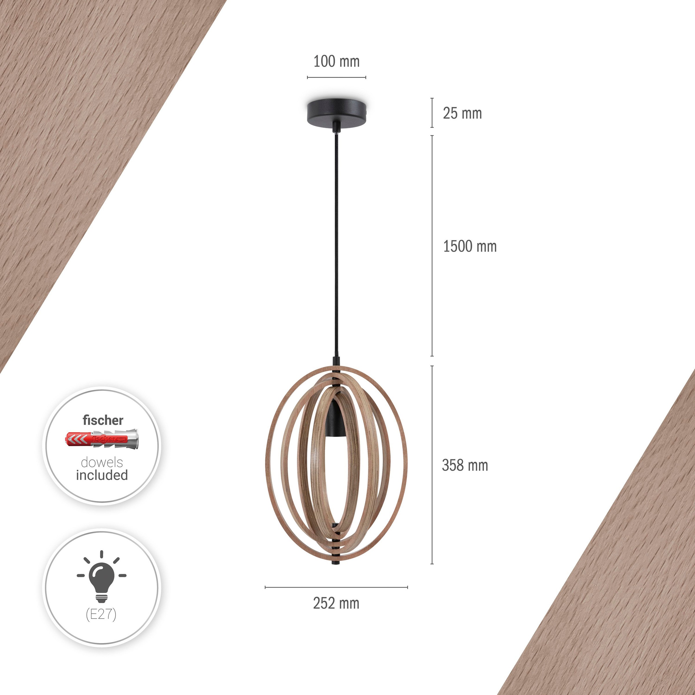 Paco Home Pendelleuchte »BARRY M« E27