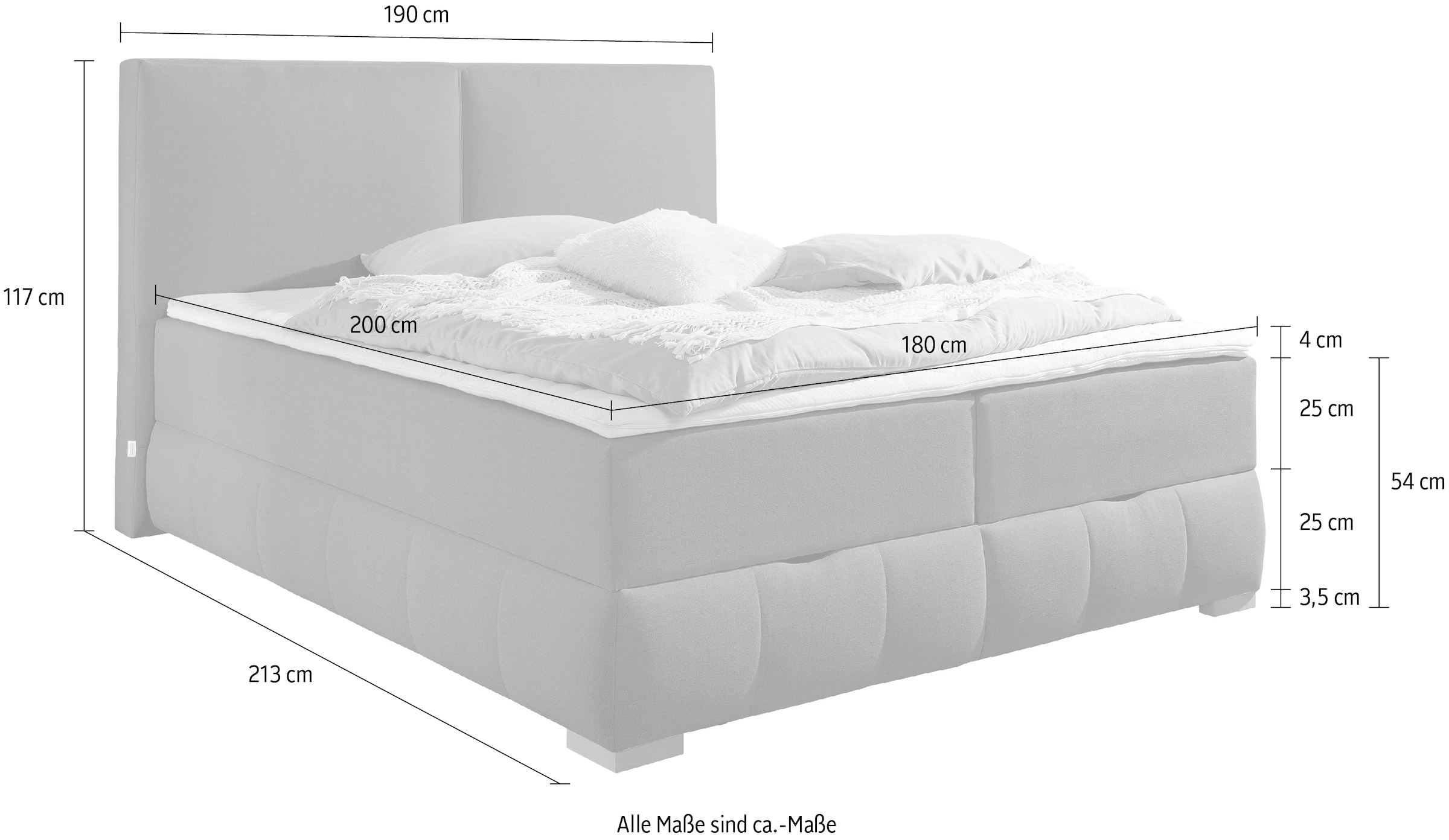 Guido Maria Kretschmer Home&Living Boxbett Wehma, in H2 & H3 wählbar, inklusive Topper