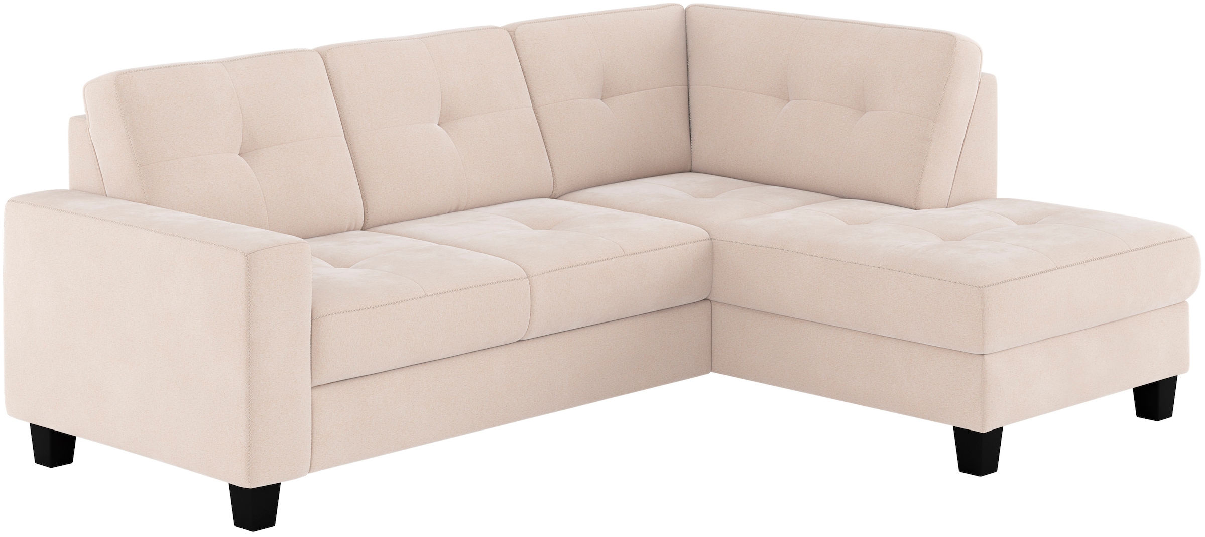 Places of Style Ecksofa »Varese«, Kreuznaht in beige