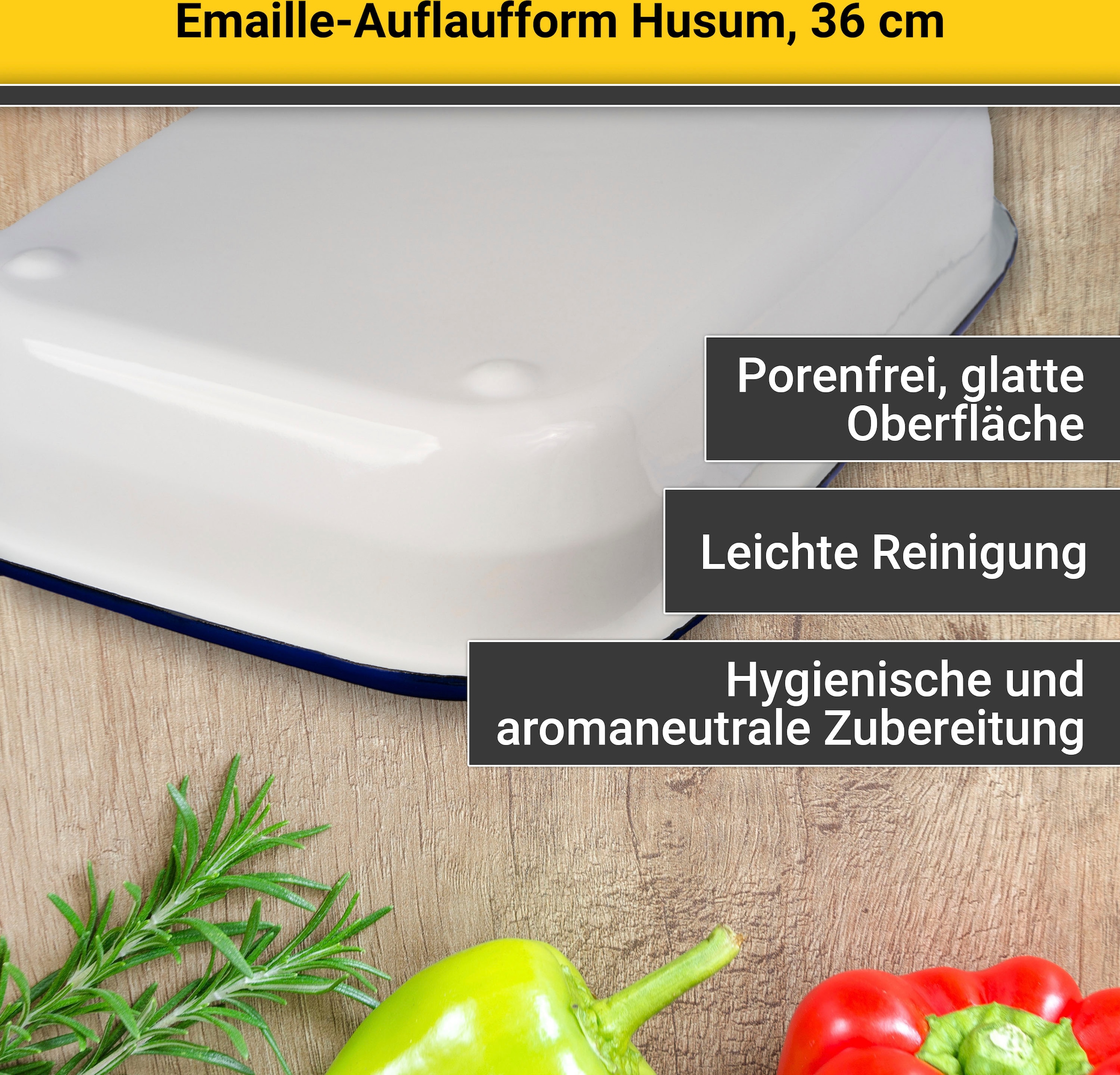 cm Krüger Garantie 3 XXL mit »Husum«, Emaille, Jahren 36 Auflaufform