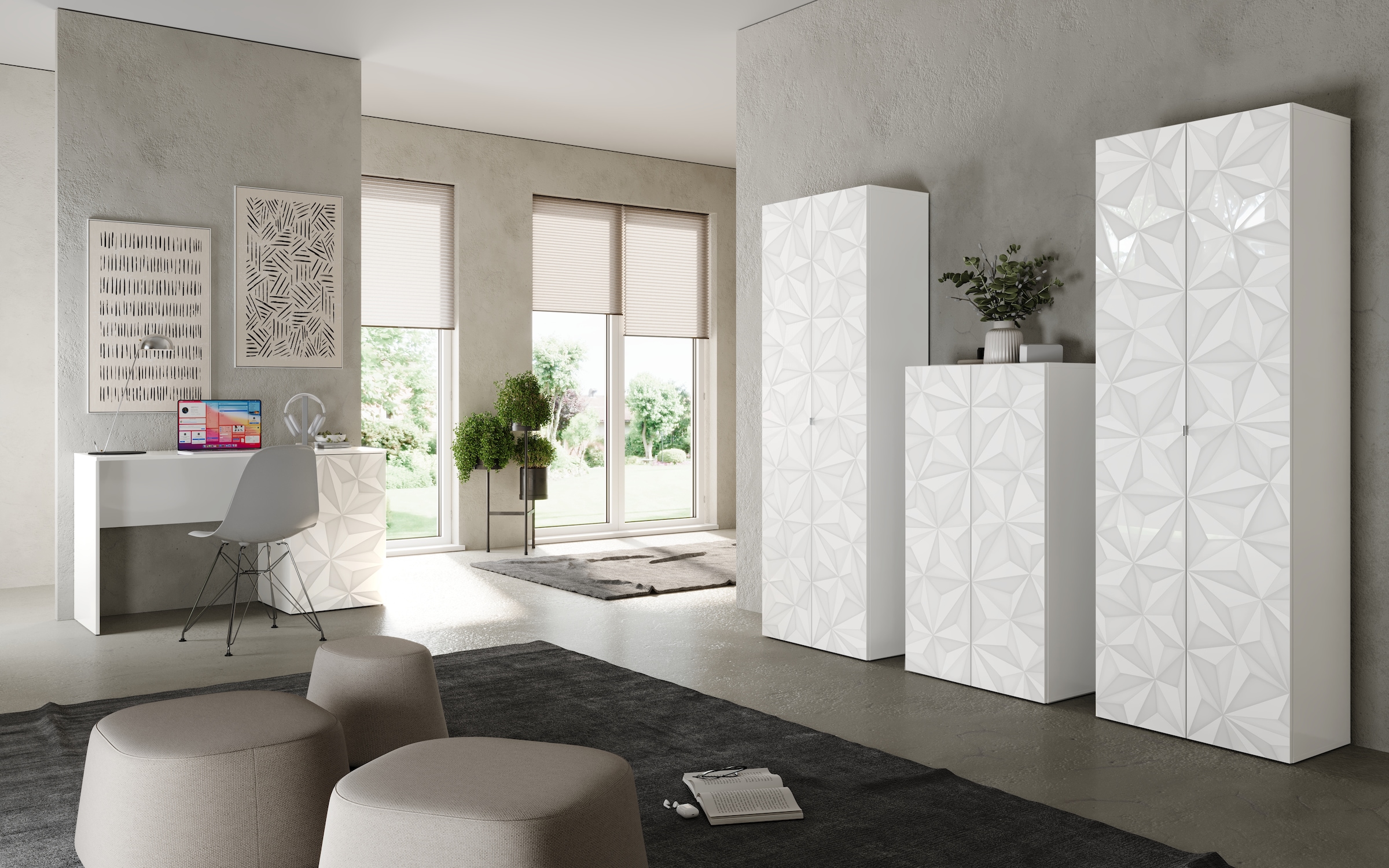 INOSIGN Aktenschrank »Prisma, Breite 63 cm, Höhe 184 cm, 2 Türen (3 Einlegeböden)«, Büroschrank, Mehrzweckschrank, Front mit Siebdruck
