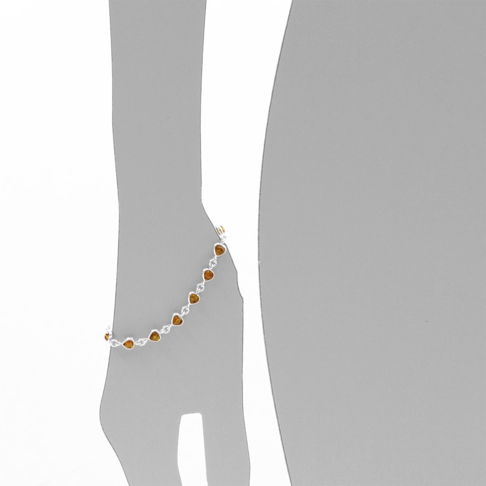 OSTSEE-SCHMUCK Armband »- kleines Herz - Silber 925/000 - Bernstein«