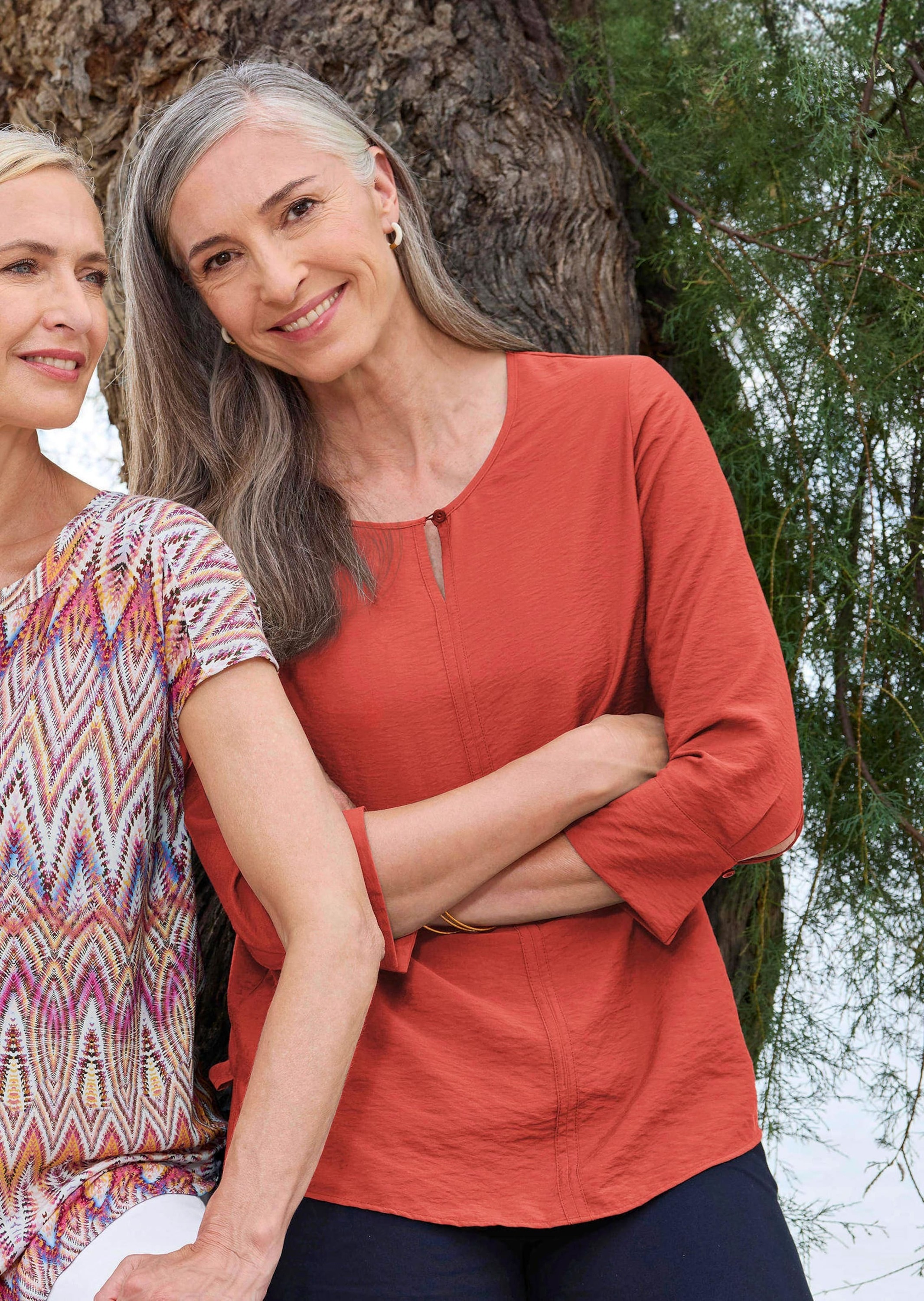 GOLDNER Schlupfbluse »Kurzgröße Viskosebluse mit 3/4-Ärmeln, Rundhals« Ziernaht