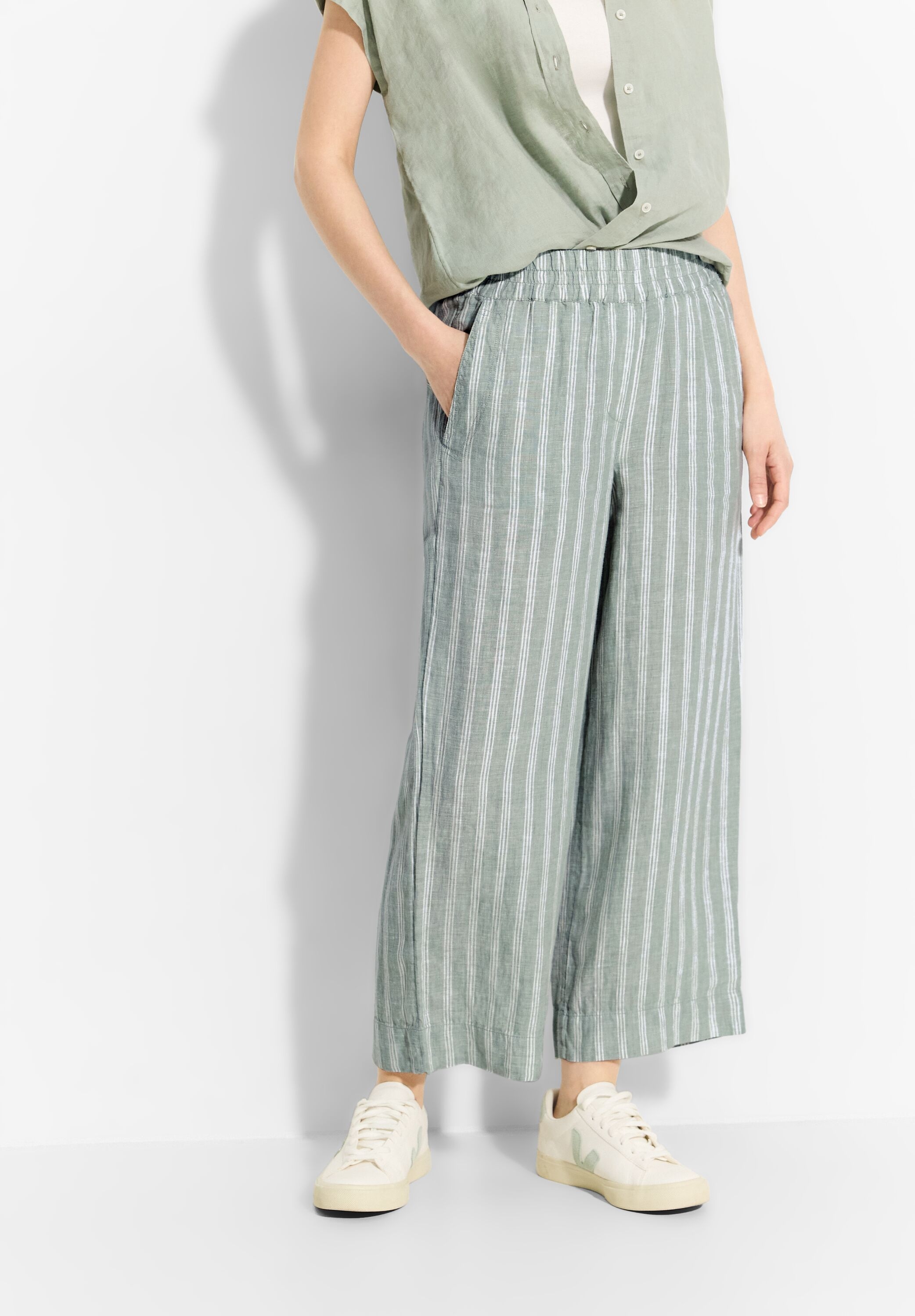 Cecil Leinenhose »NEELE«, mit Streifen im Culotte-Stil