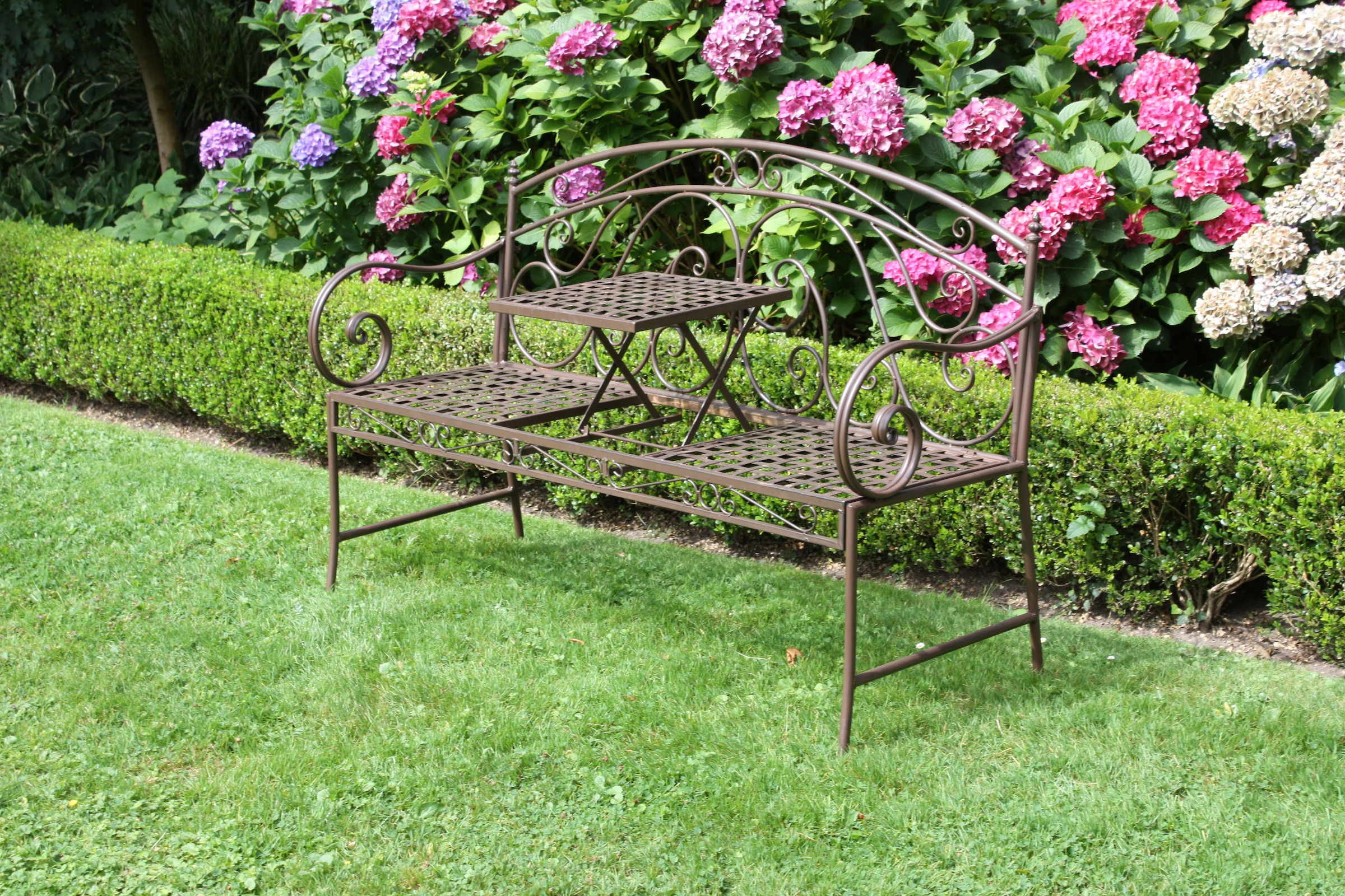 Garden Pleasure Gartenbank »Saket«, mit hochklappbarem Tisch, BxTxH: 141x53x96 cm