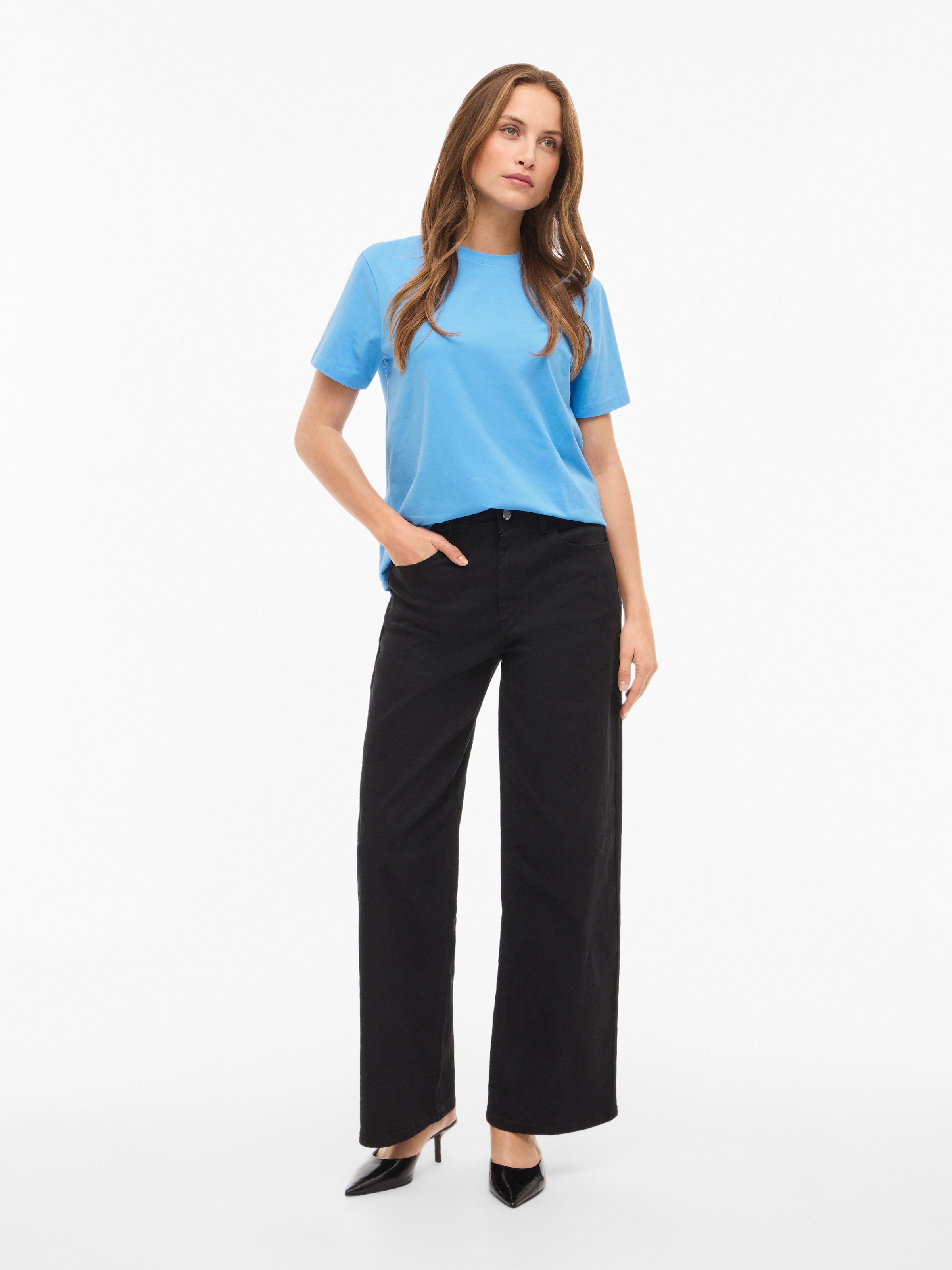 Vila Kurzarmshirt »VINORA S/S T-SHIRT - NOOS« Baumwollmischung, regular fit