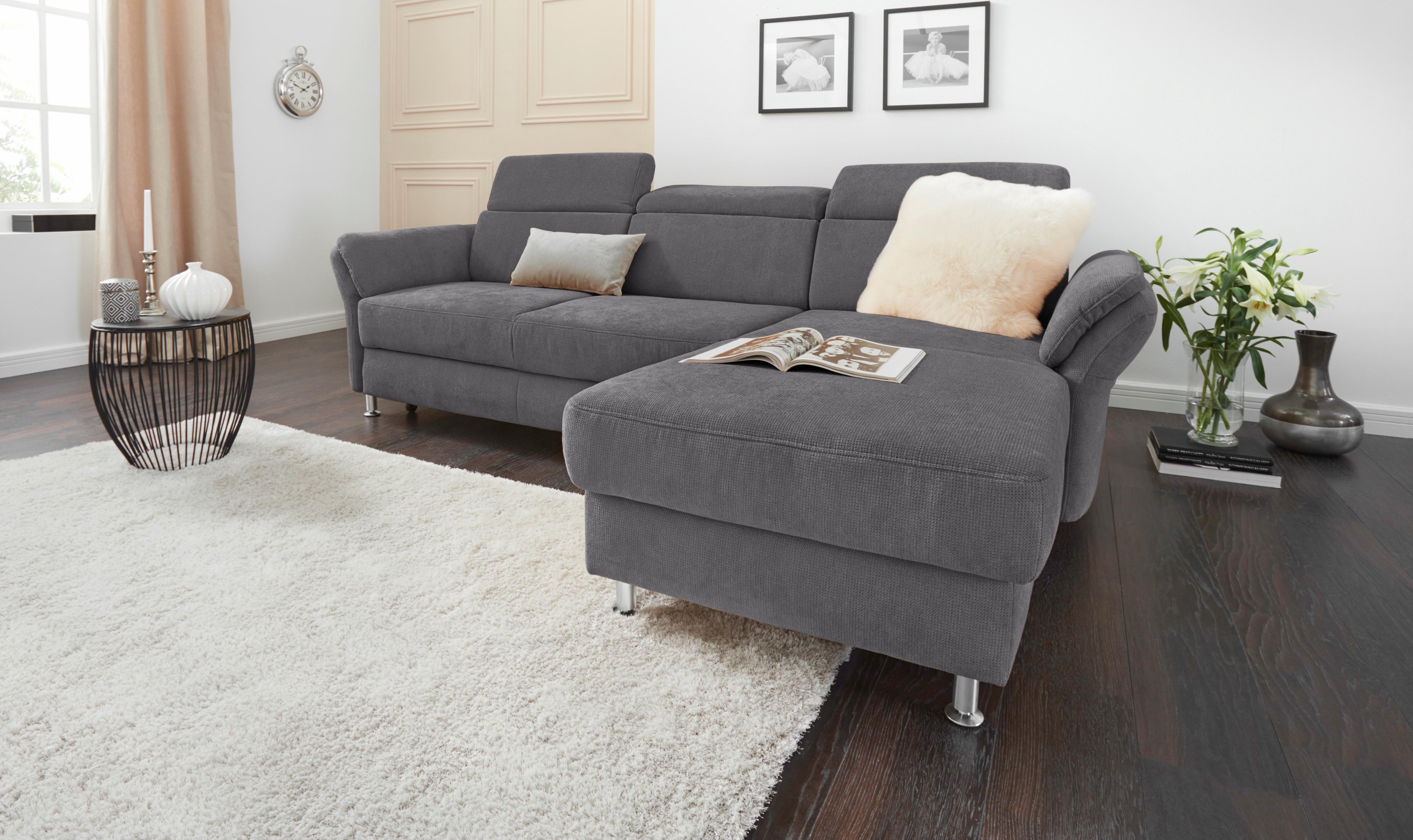 sit&more Ecksofa "Avignon L-Form" Kopfteilverstellung, wahlweise mit Schlaffunktion und Bettkasten