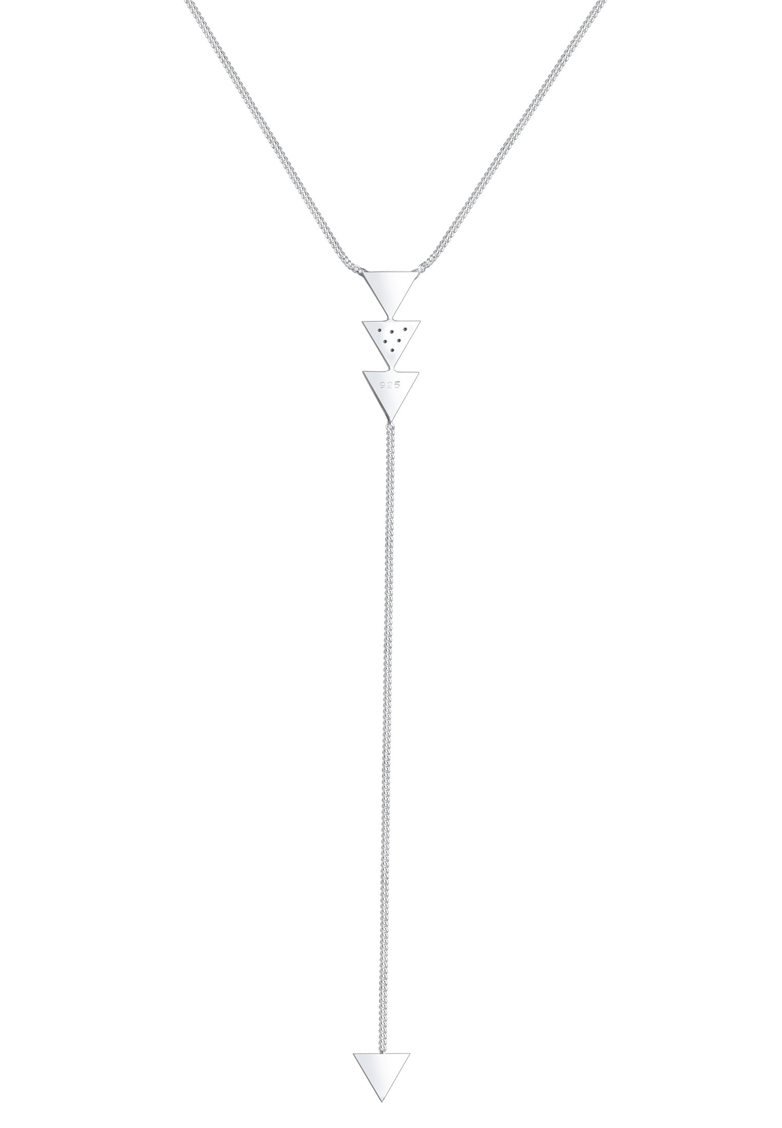 Elli Y-Kette »Halskette Y-Kette Dreieck Glas Kristalle Weiß 925 Sterling Silber«