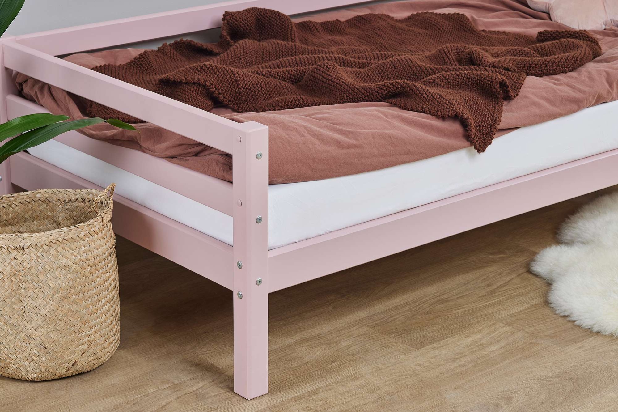 Hoppekids Daybett »Kinderbett ECO Dream, Einzelbett, Juniorbett 90x200«, (Bett), Weiß, Grün, Blau, Rosa, Grau