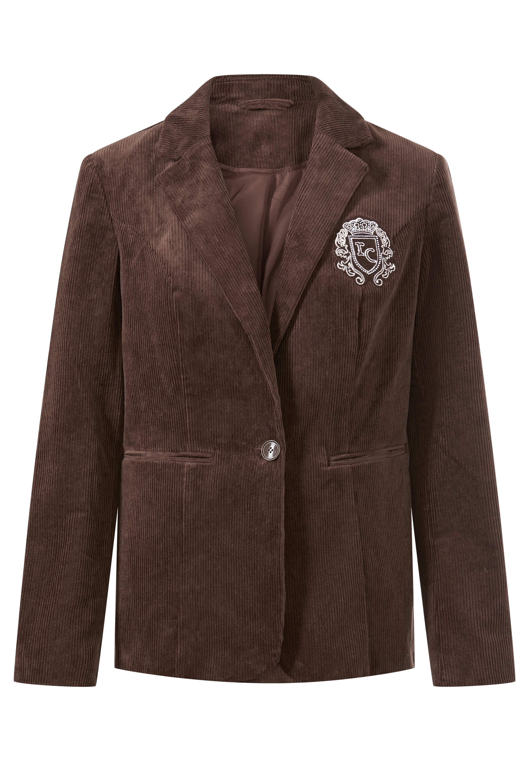 heine Blusenblazer »Cord-Blazer Cordblazer mit Logo-Stickerei«