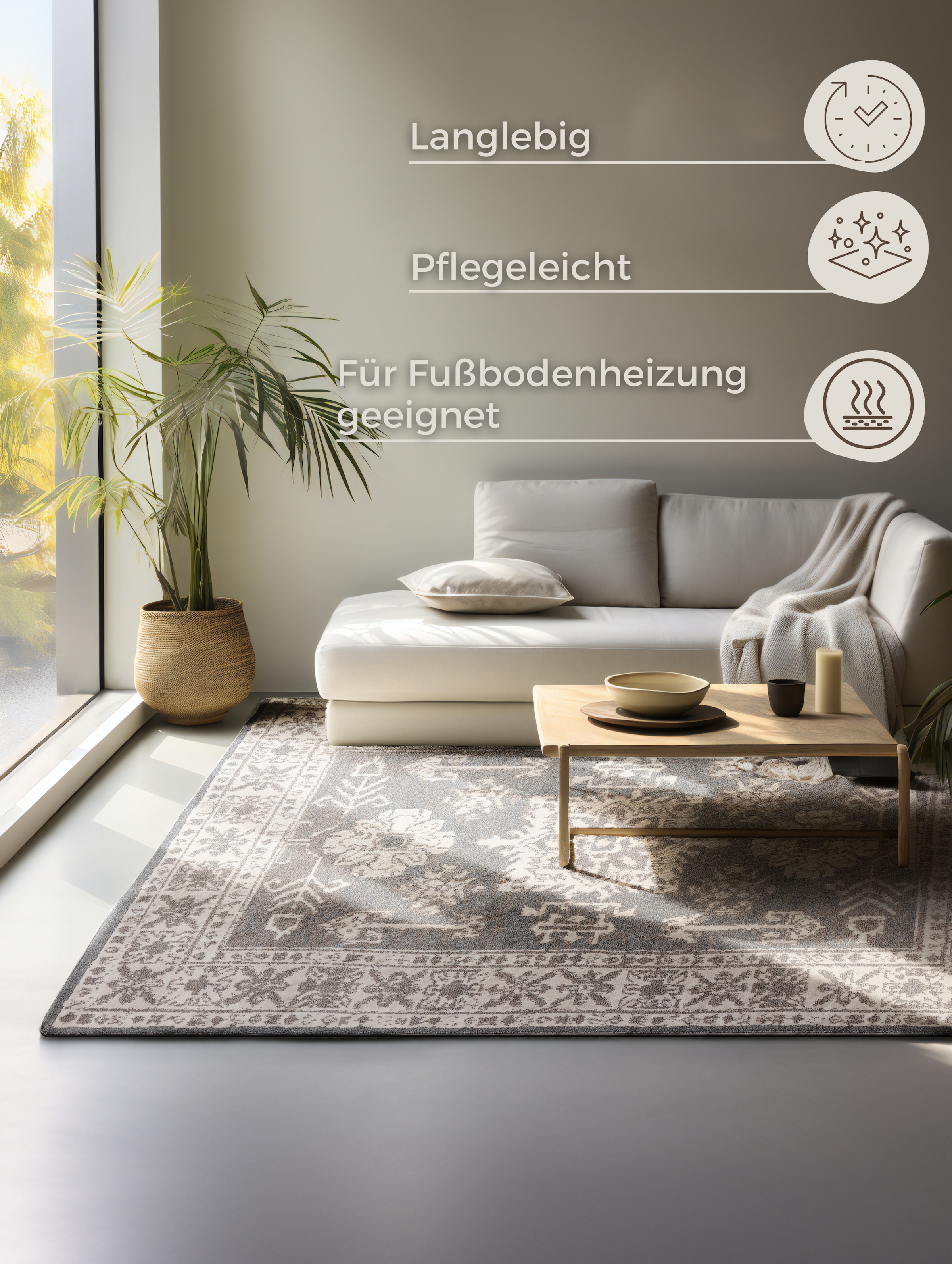 HANSE Home Teppich »Flöde«, rechteckig, 8 mm Höhe, Orient Optik, strapazierfähig, pflegeleicht, robust
