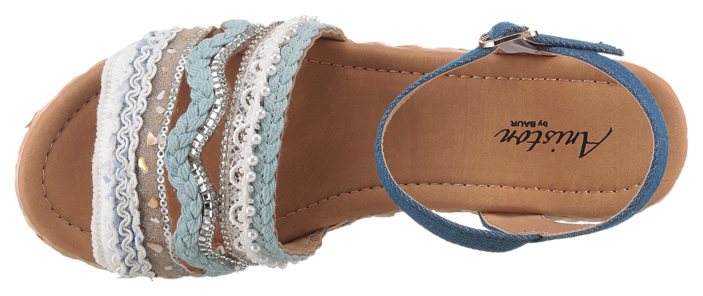 Aniston SHOES Keilsandalette, Sandale, Sommerschuh, Pailletten - NEUE KOLLEKTION