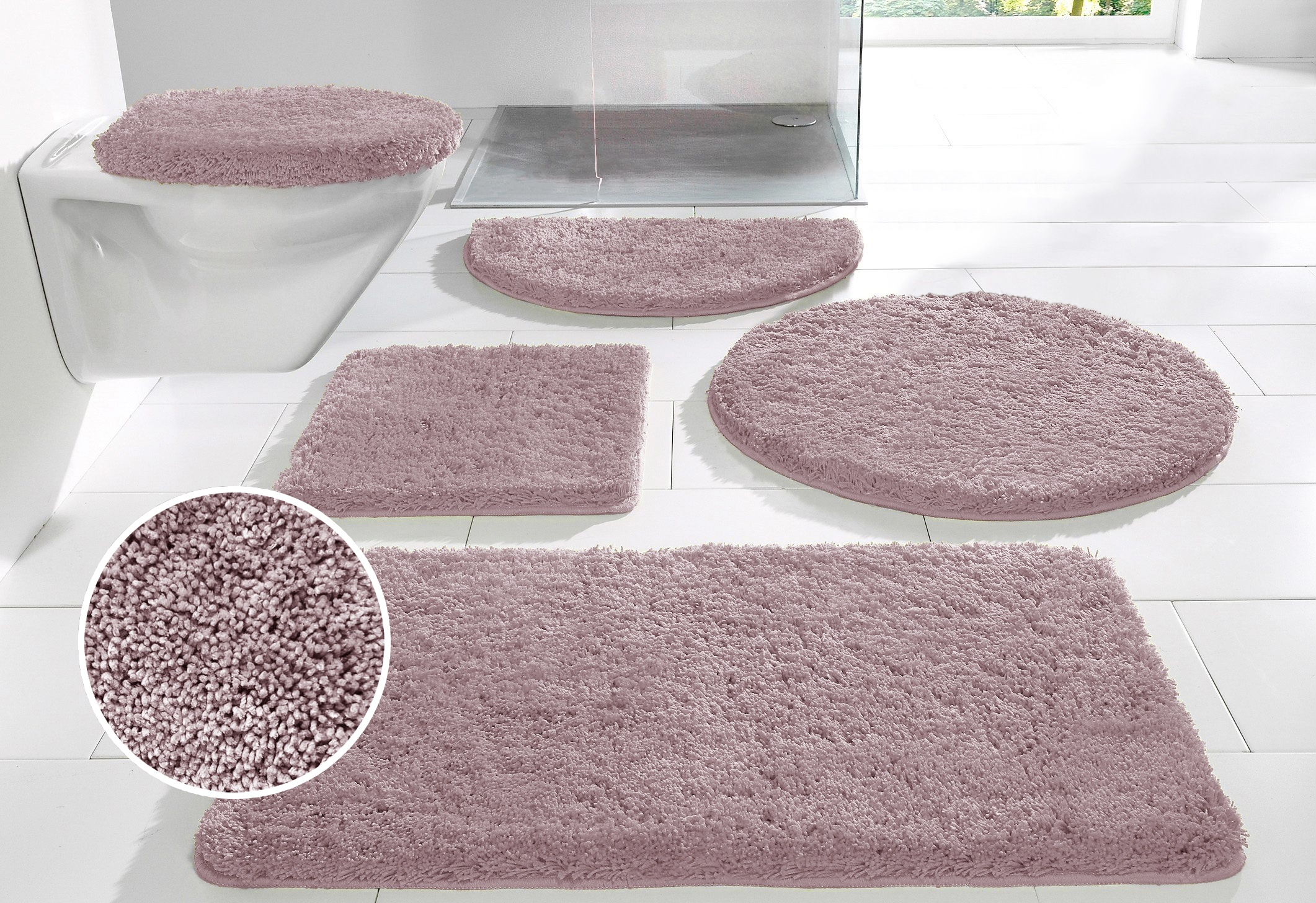 OTTO home Badematte "Sanremo, Standard & Premium, 30mm oder 35mm, sehr weich" rutschhemmend beschichtet fußbodenheizungsgeeignet  schnell trocknend Badteppich, unifarben, rechteckig, rund & als 3-tlg. Set erhältlich