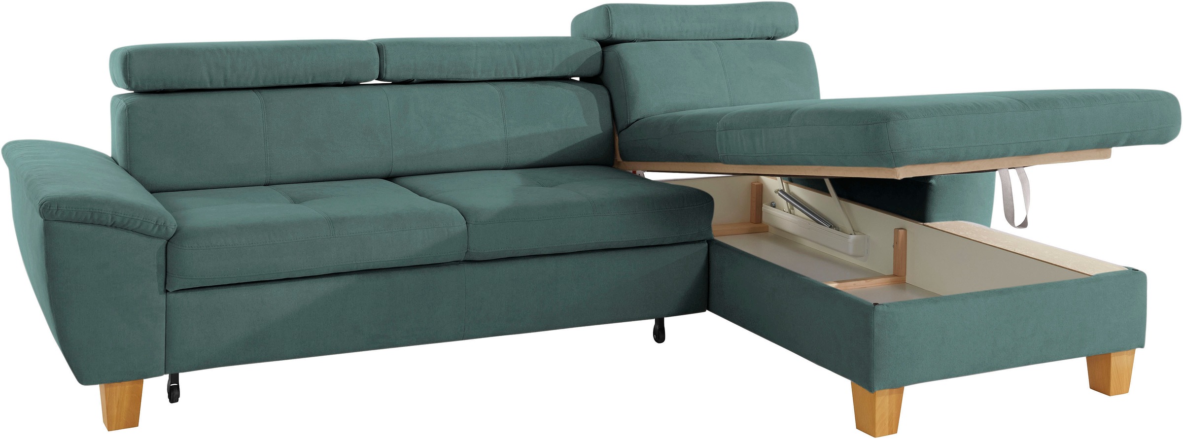 exxpo - sofa fashion Ecksofa »Enya, aufwendige Detailverarbeitung, hoher Sitzkomfort, bequem, L-Form«, inkl. Kopfteilverstellung, wahlweise mit Bettfunktion und Bettkasten